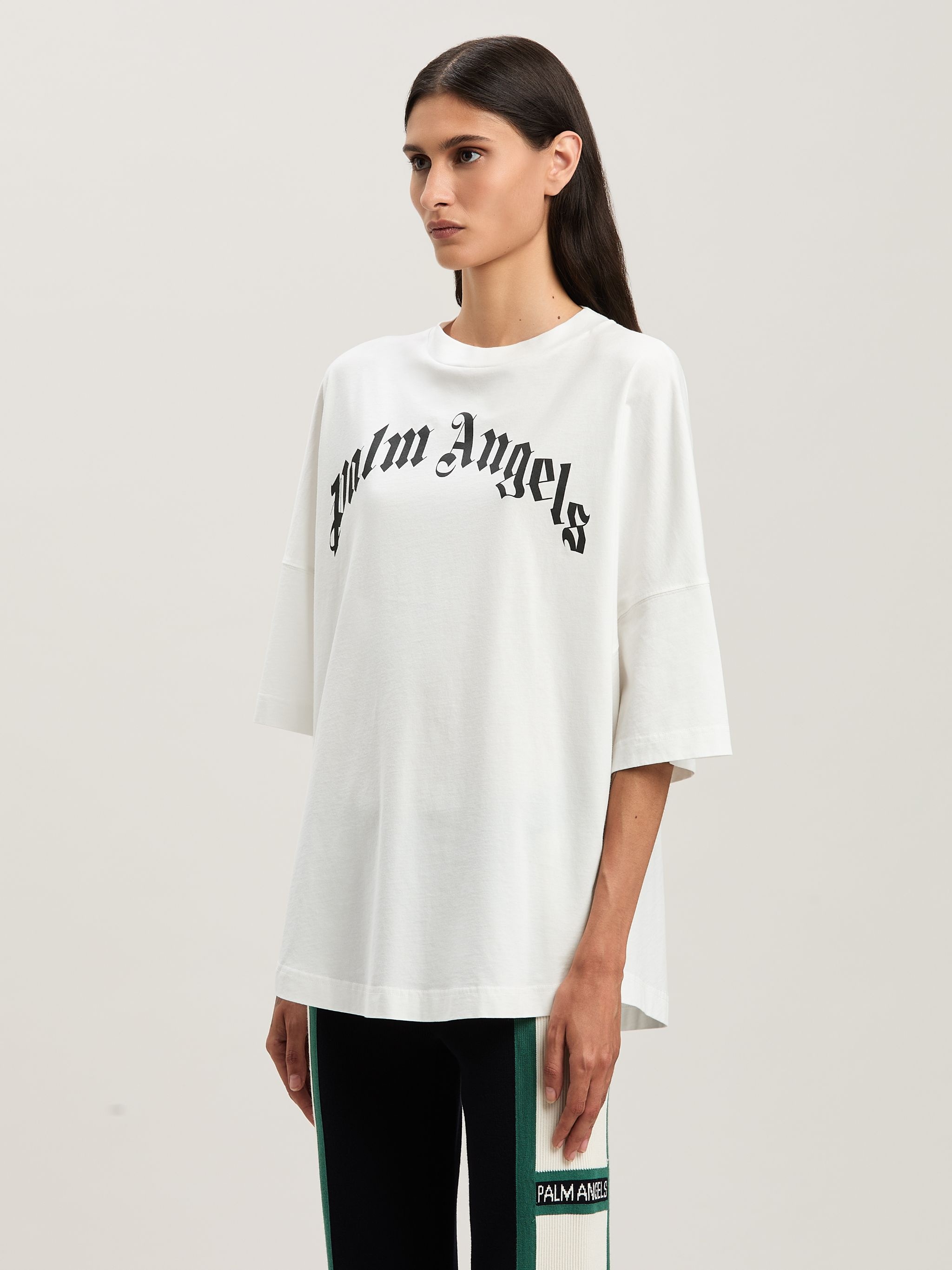 Curved Logo knit hoodie - 4