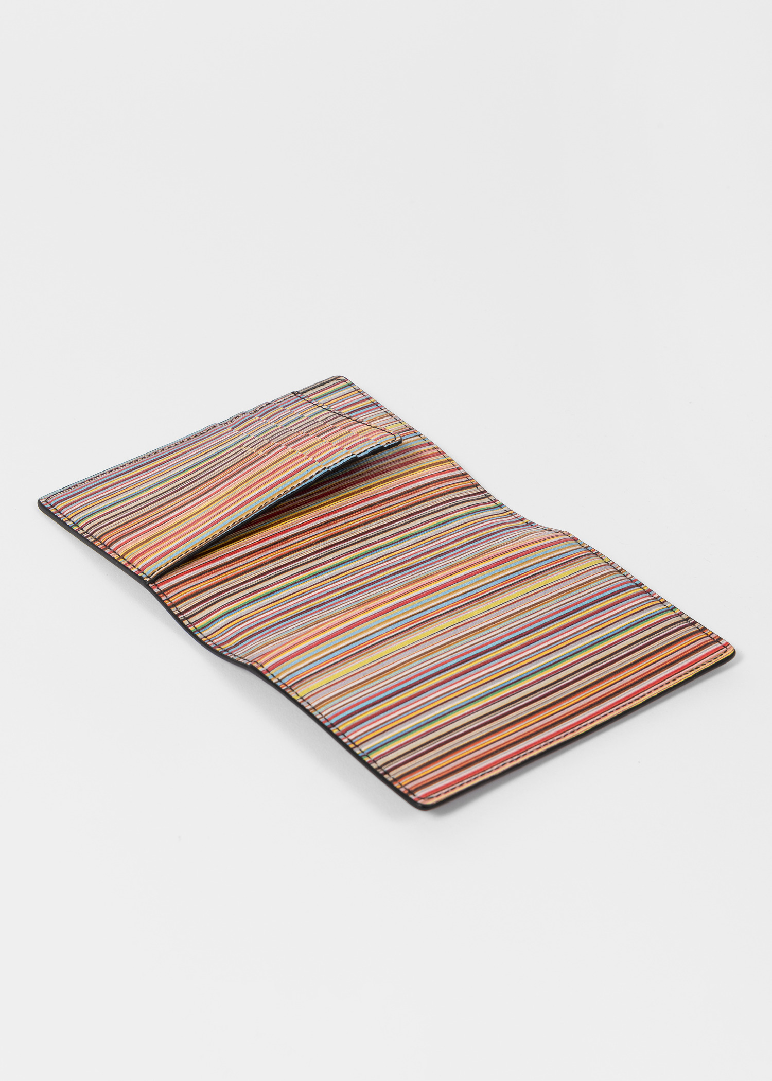 Black 'Signature Stripe' Interior Leather Passport Cover - 3