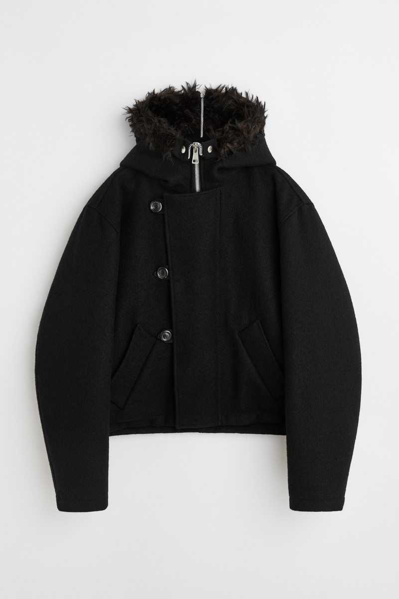 Our Legacy Duluth Jacket Classic Black Stamped Wool | REVERSIBLE