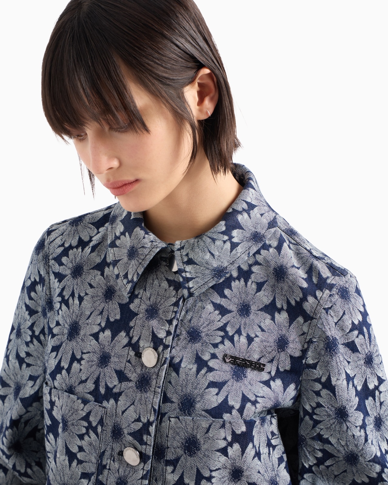 ASV DENIM JACKET WITH ALL-OVER JACQUARD DAISIES FROM THE PEACE CAPSULE COLLECTION - 5