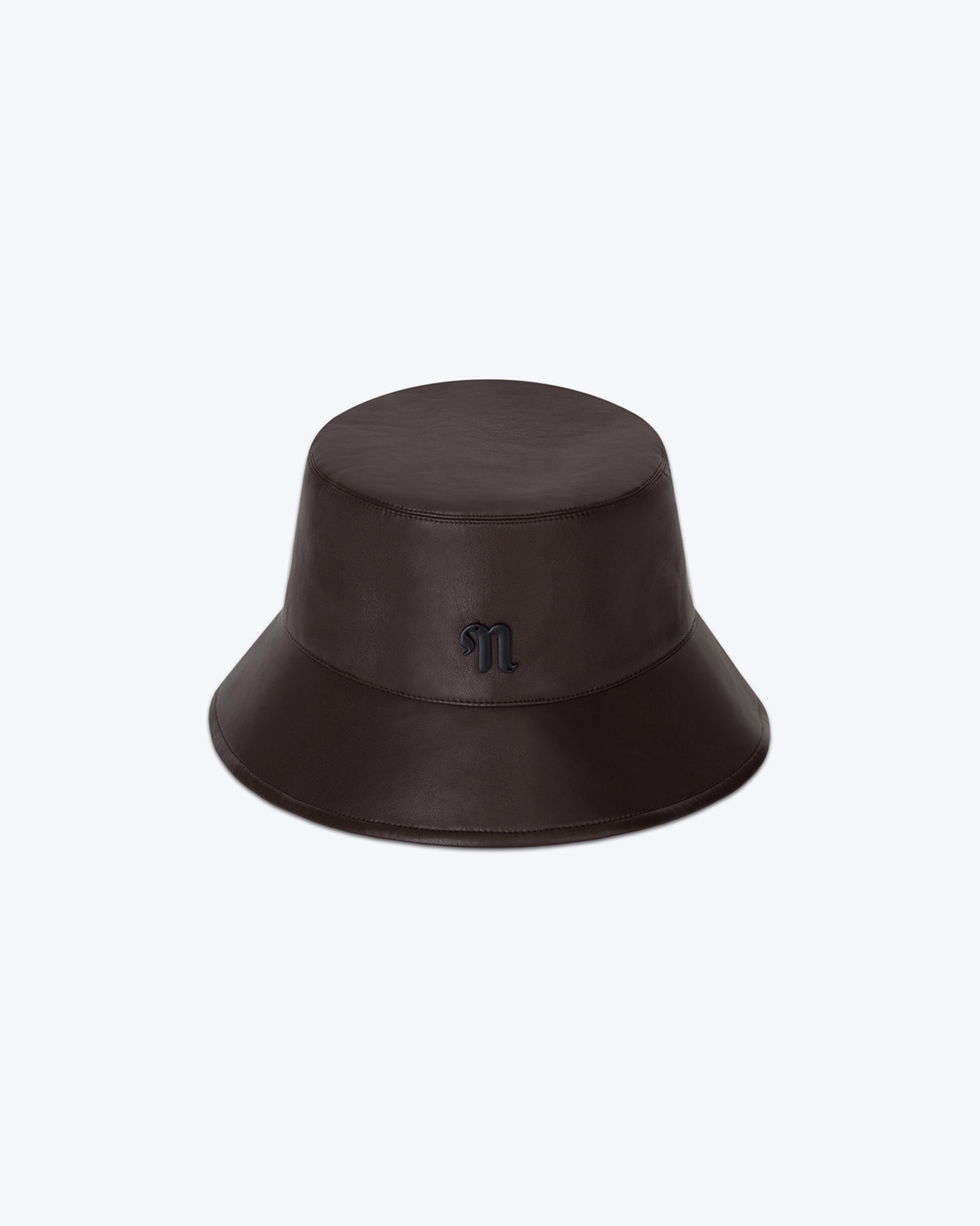 CARAN - Regenerated leather bucket hat - Coffee bean - 1