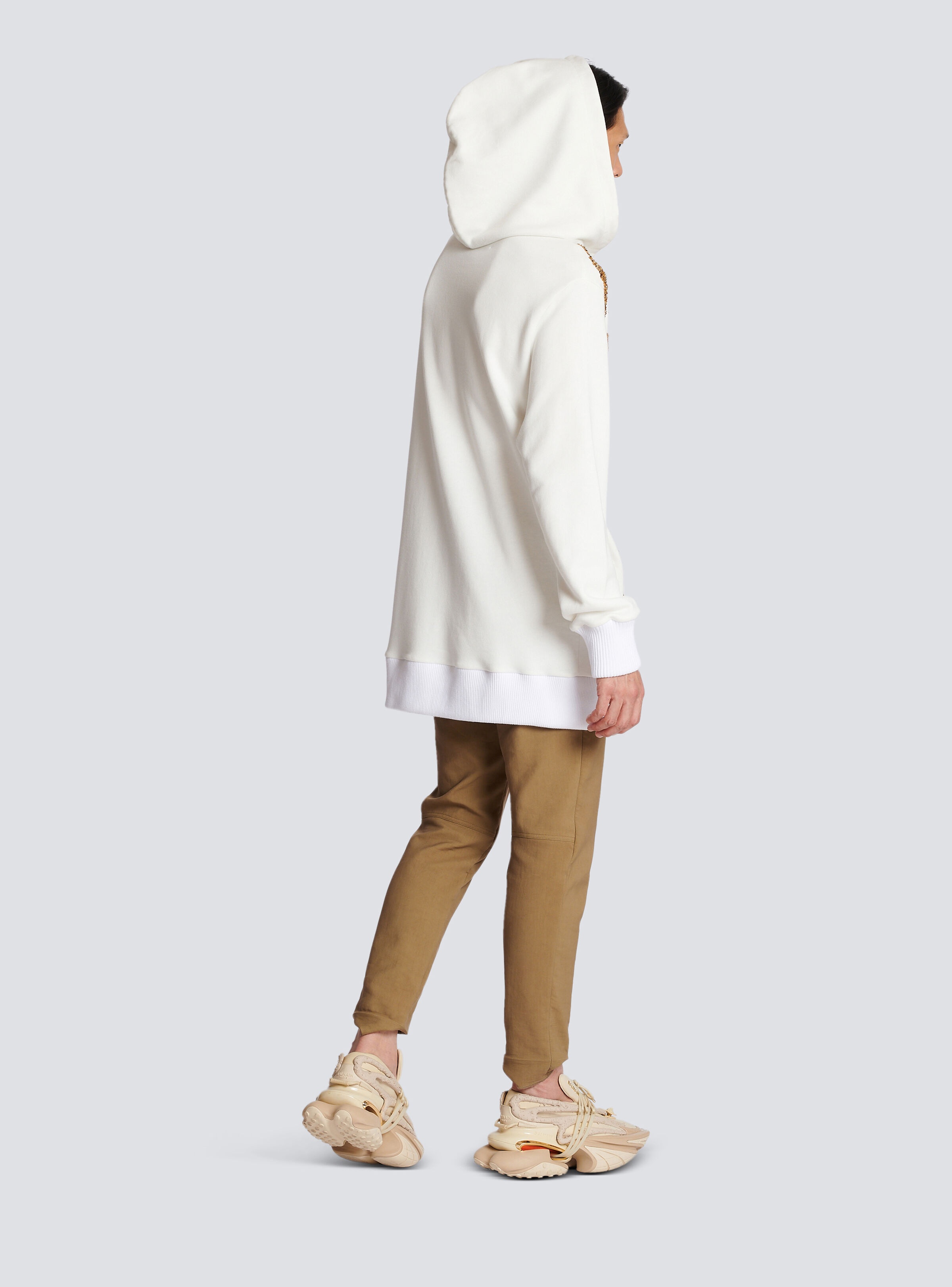 Hoodie with embroidered zebra stripes - 4