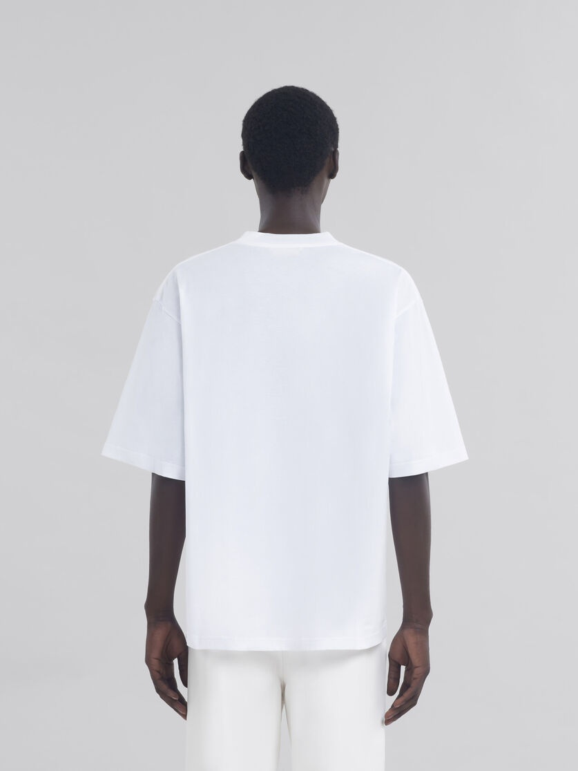 CREW NECK T-SHIRT WITH CHECKED MARNI LOGO - 3