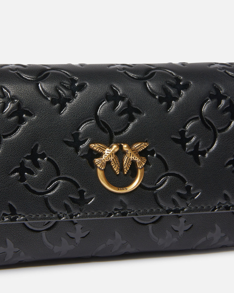 RECTANGULAR MONOGRAM LEATHER WALLET WITH STRAP 3