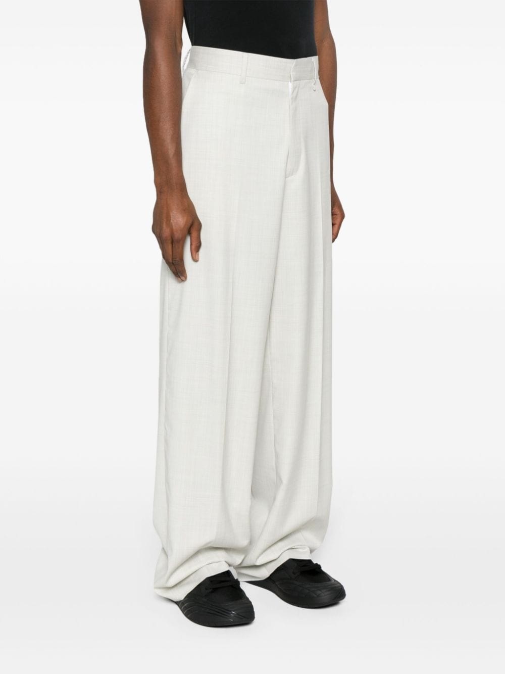 mid-rise wide-leg trousers - 3
