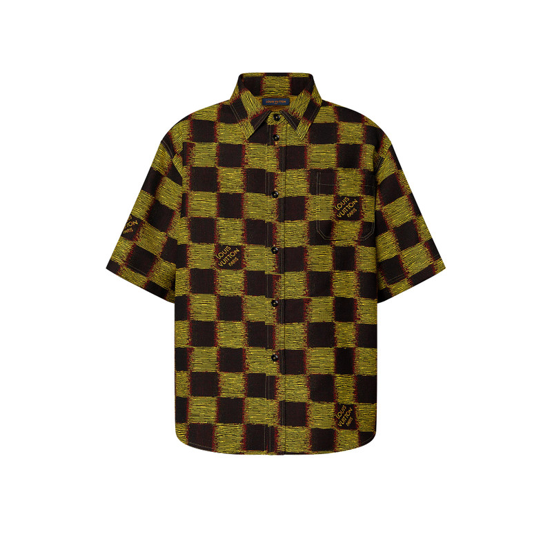 Short-Sleeved Damier Wool Shirt 1