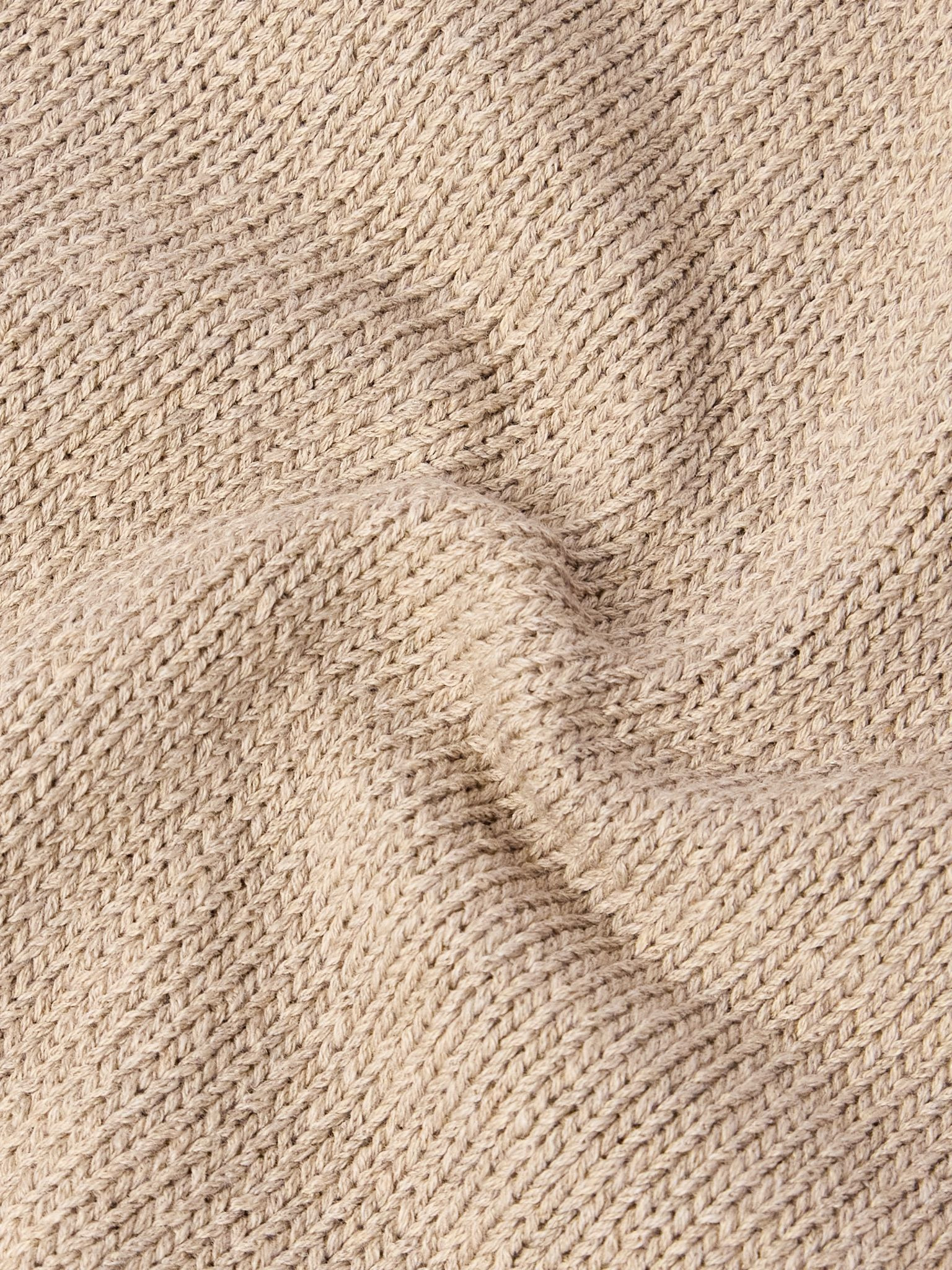 Tony Cotton and Silk-Blend Cardigan Beige - 6