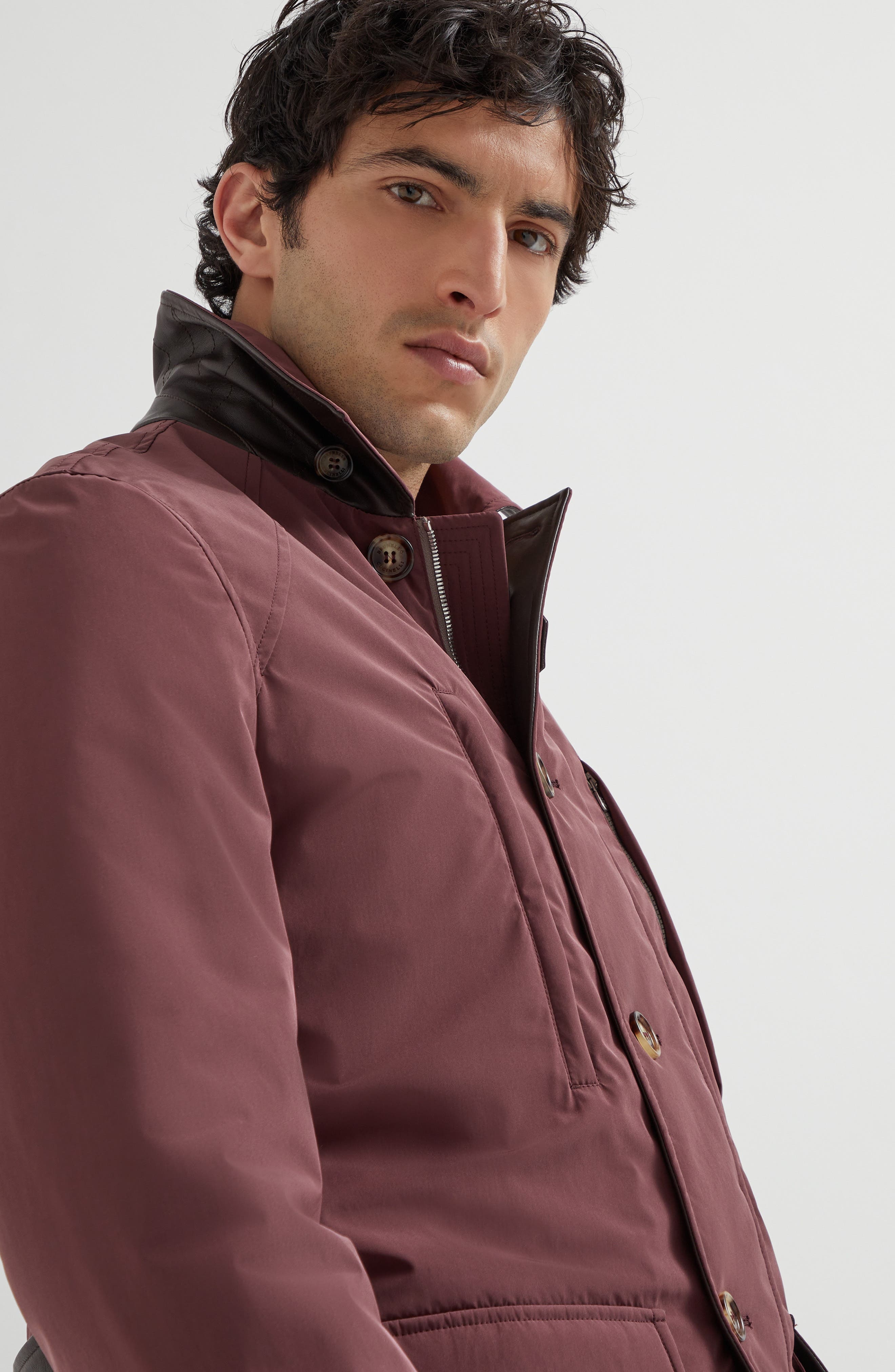 Brunello Cucinelli Belted safari jacket in Burgundy at Nordstrom - 4