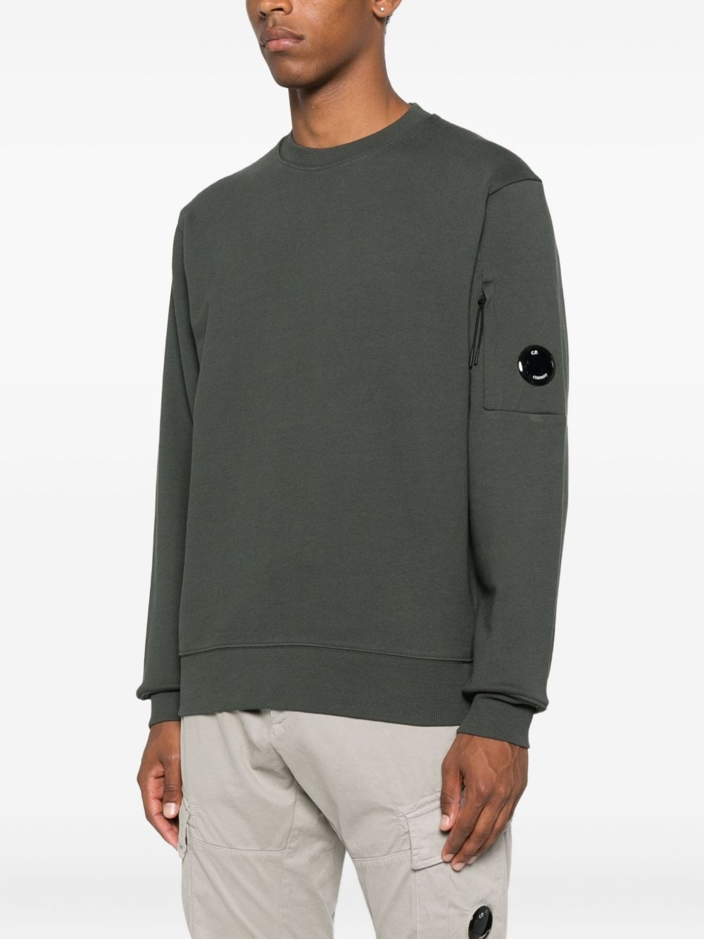 lens-detail crew-neck sweatshirt - 3
