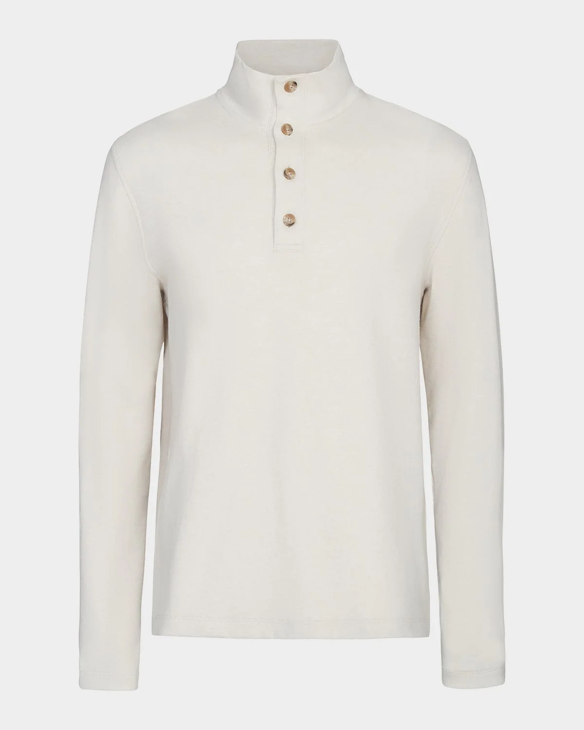 Men's Cotton Four-Button Mock Neck Sweater - 1