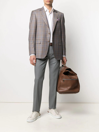 Canali checked single-breasted blazer outlook