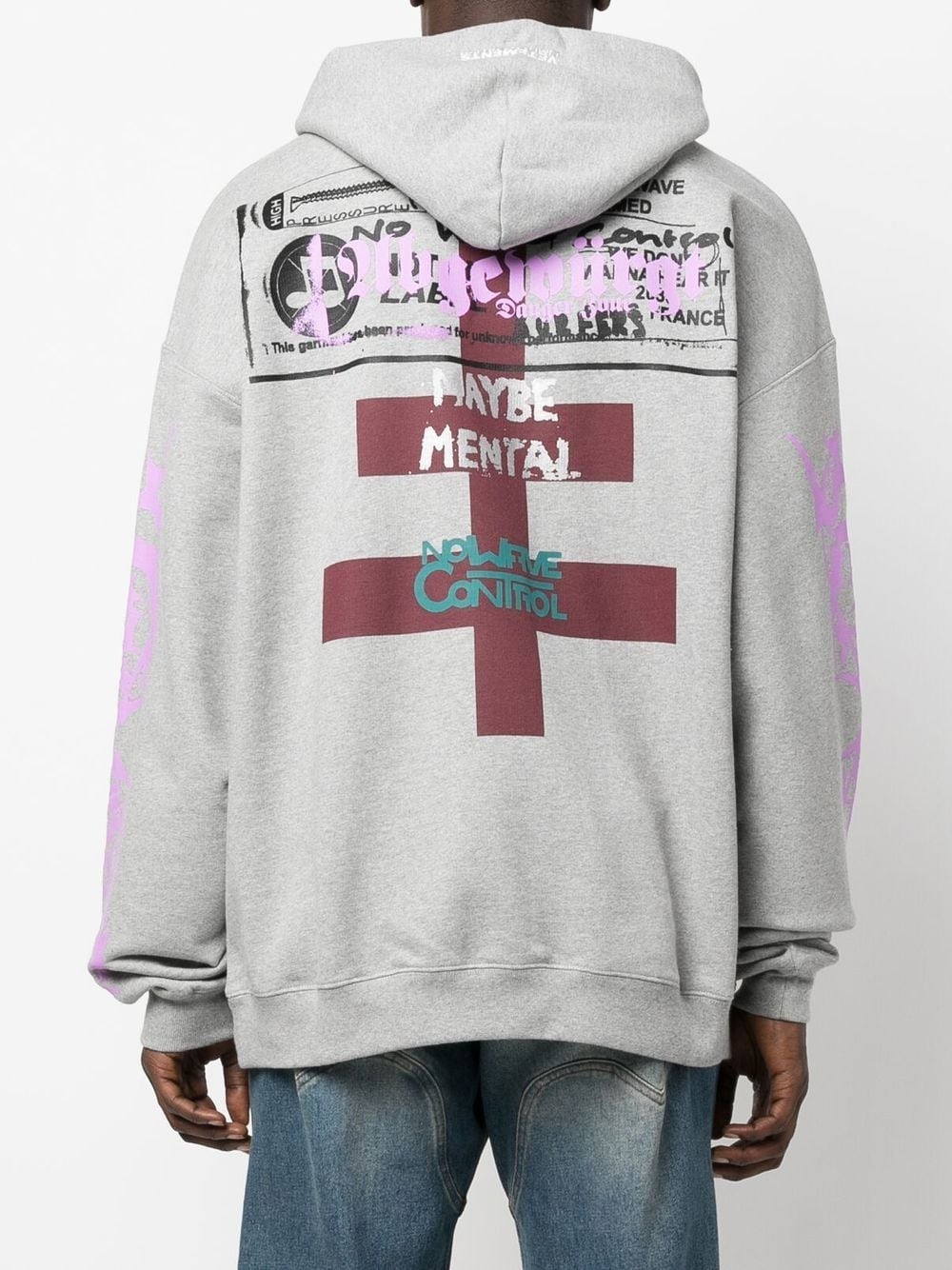 graffiti-print oversized hoodie - 5