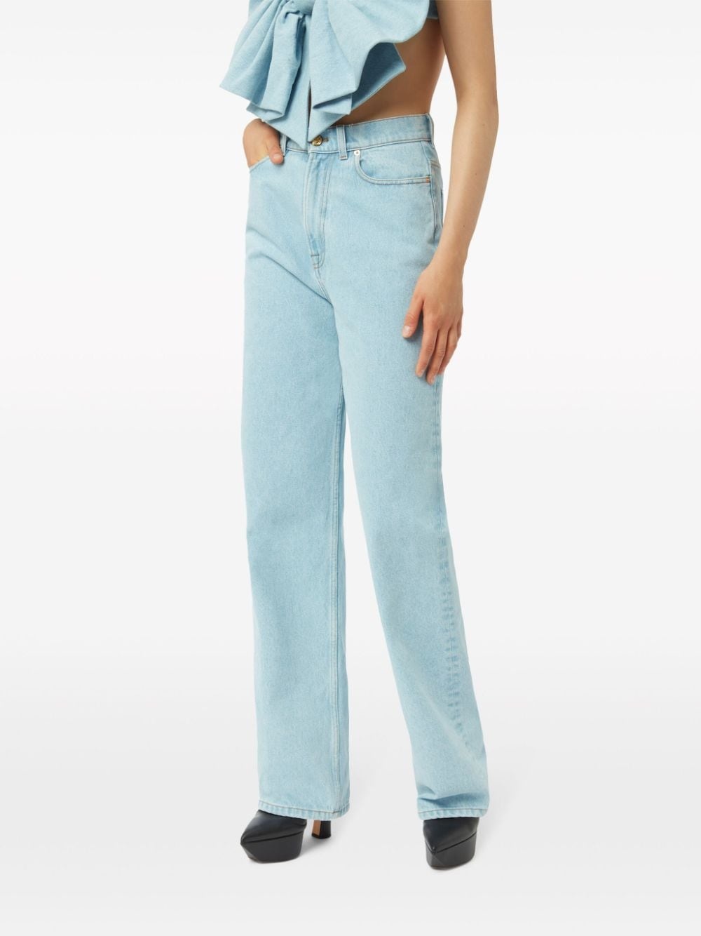 logo-patch high-rise boyfriend jeans - 4