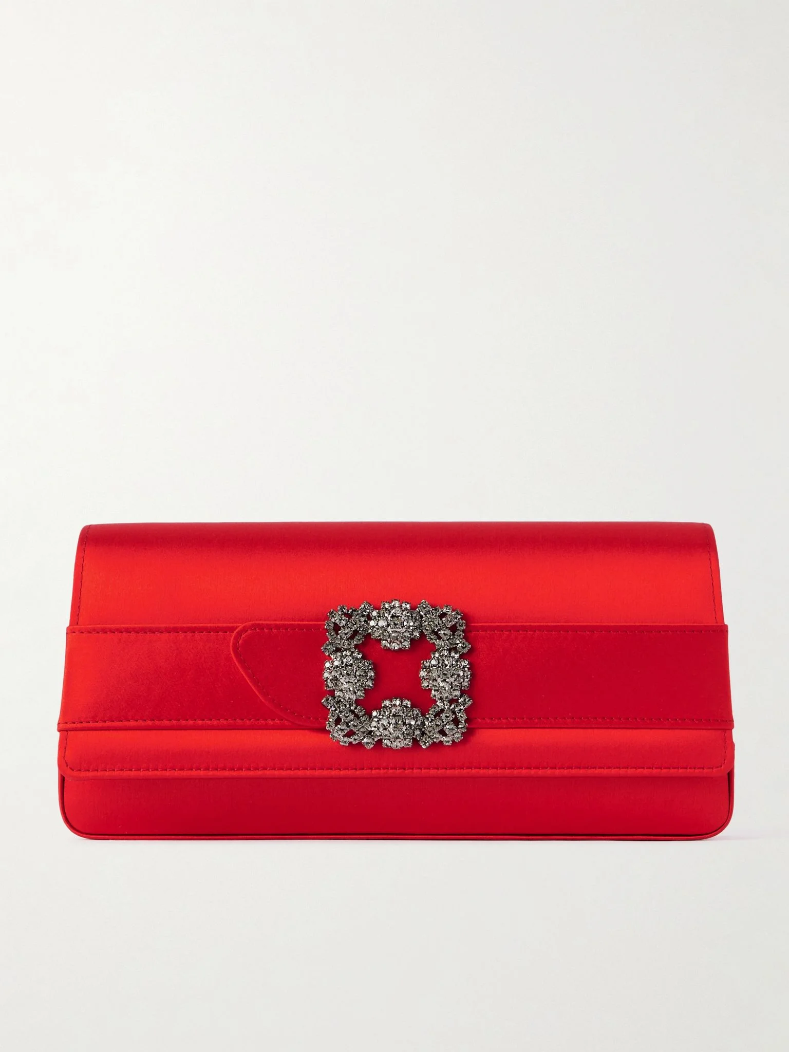 Gothisi crystal-embellished satin clutch Red - 1