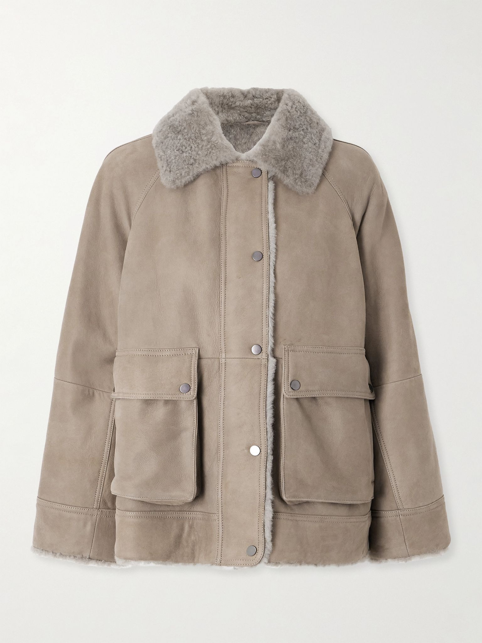 Shearling jacket Taupe - 1