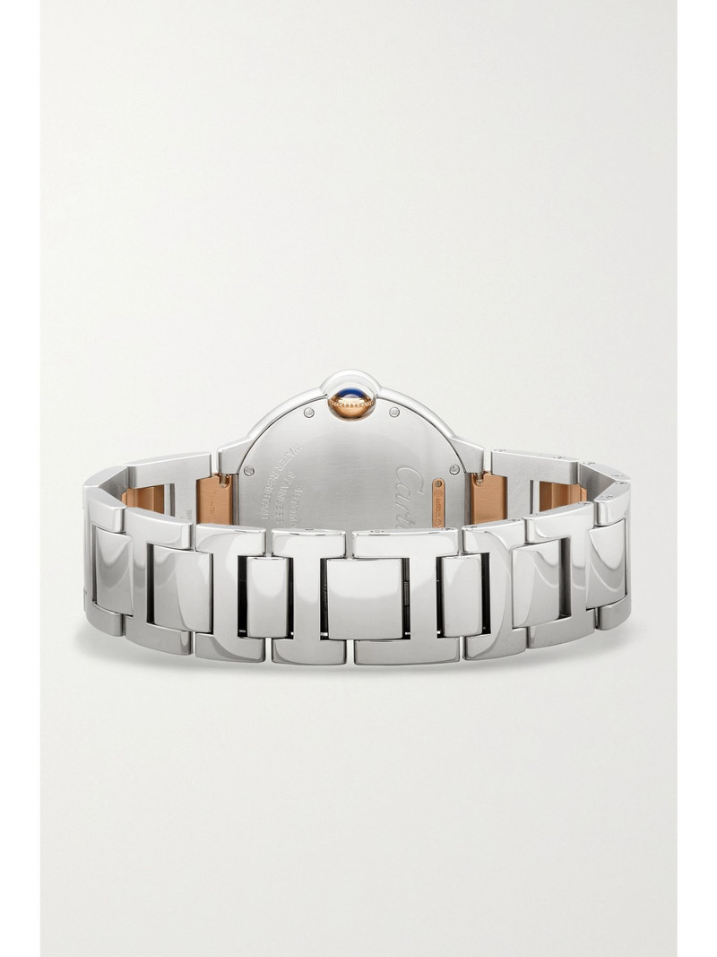 Ballon Bleu de Cartier Automatic 36mm 18-karat rose gold, stainless steel and diamond watch White 6