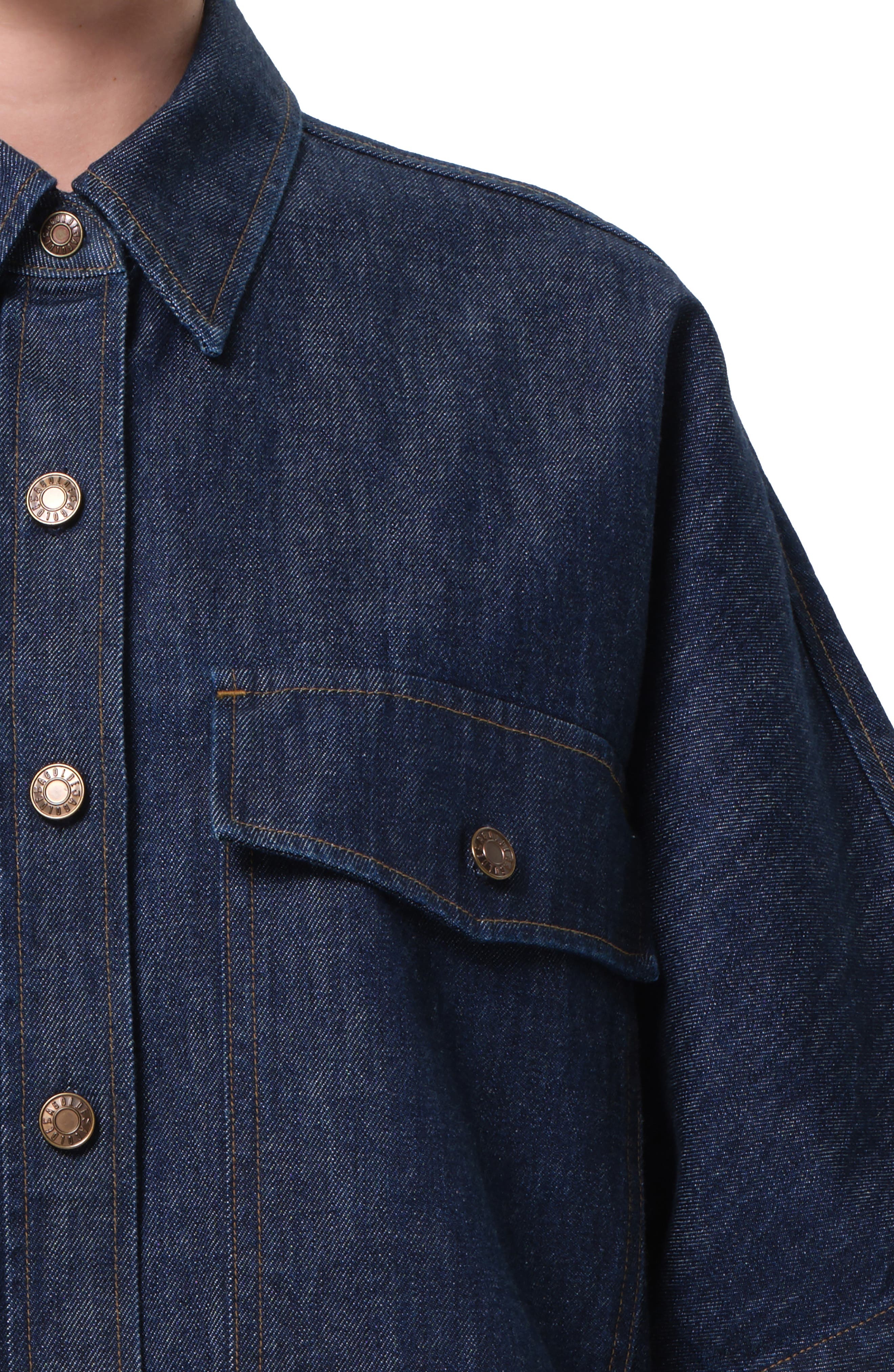 AGOLDE Taron Boxy Denim Button-Up Shirt in Pure at Nordstrom - 4