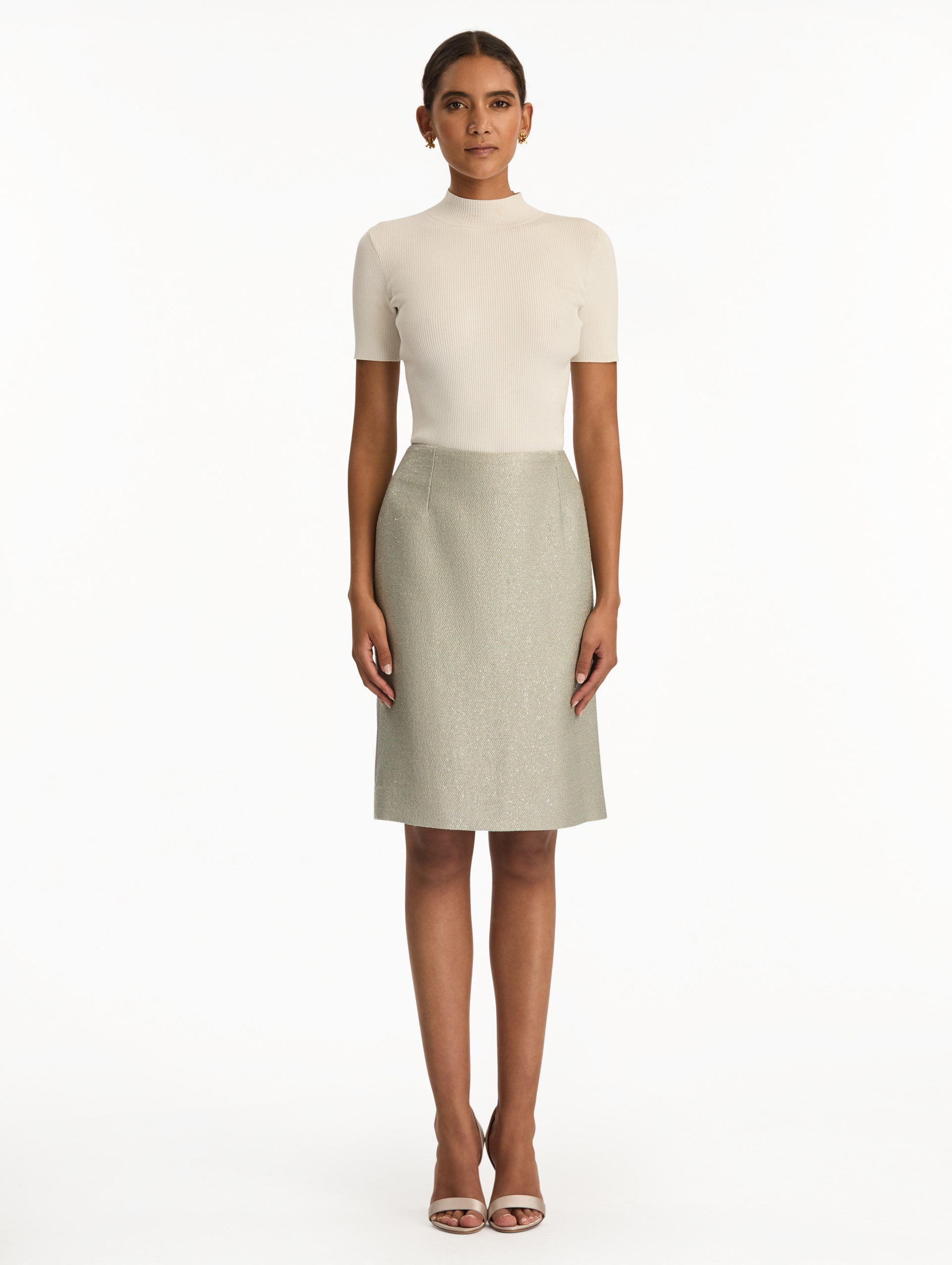 SEQUIN TWEED PENCIL SKIRT - 2