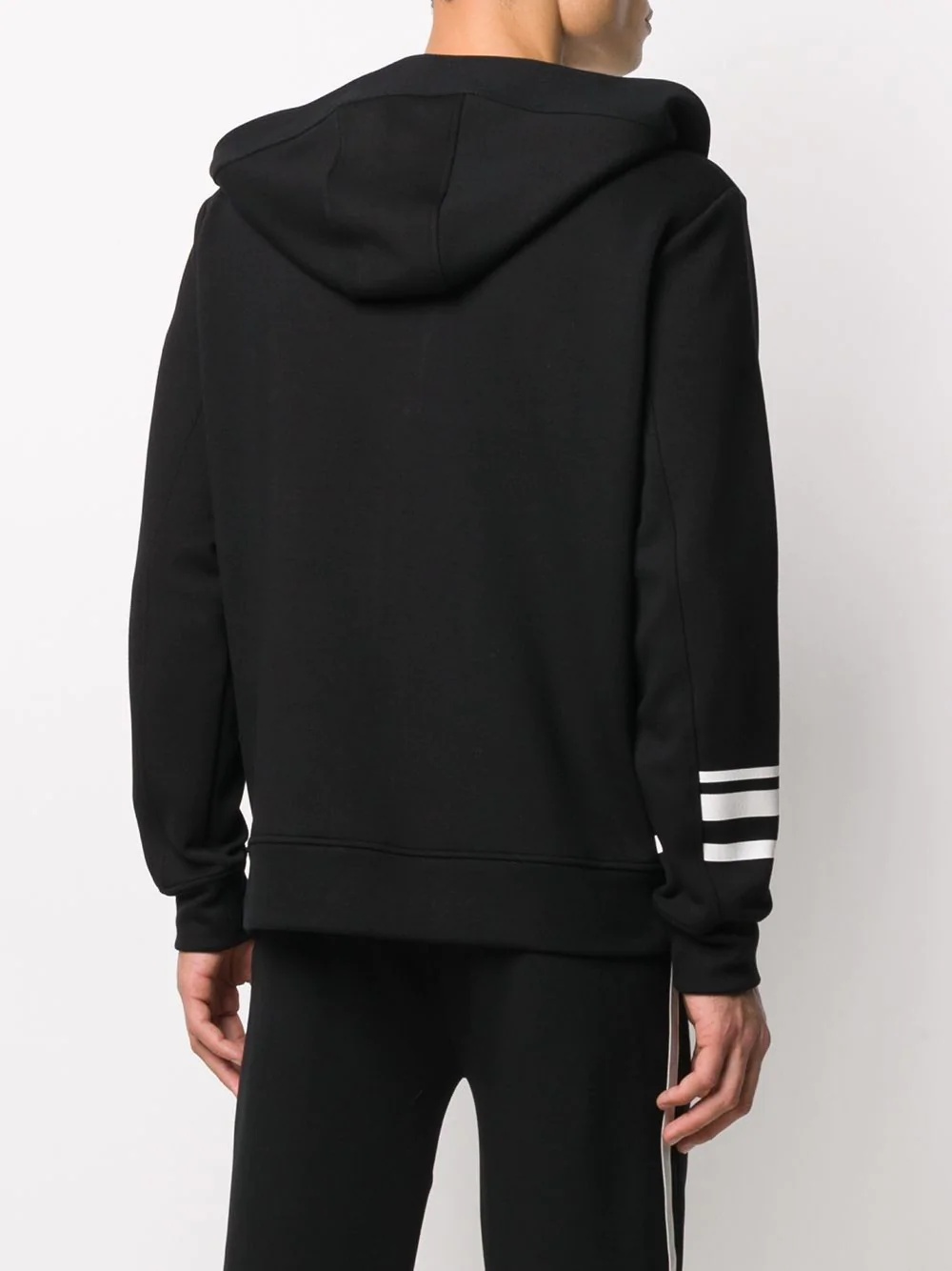 logo print zip-fastening hoodie - 4