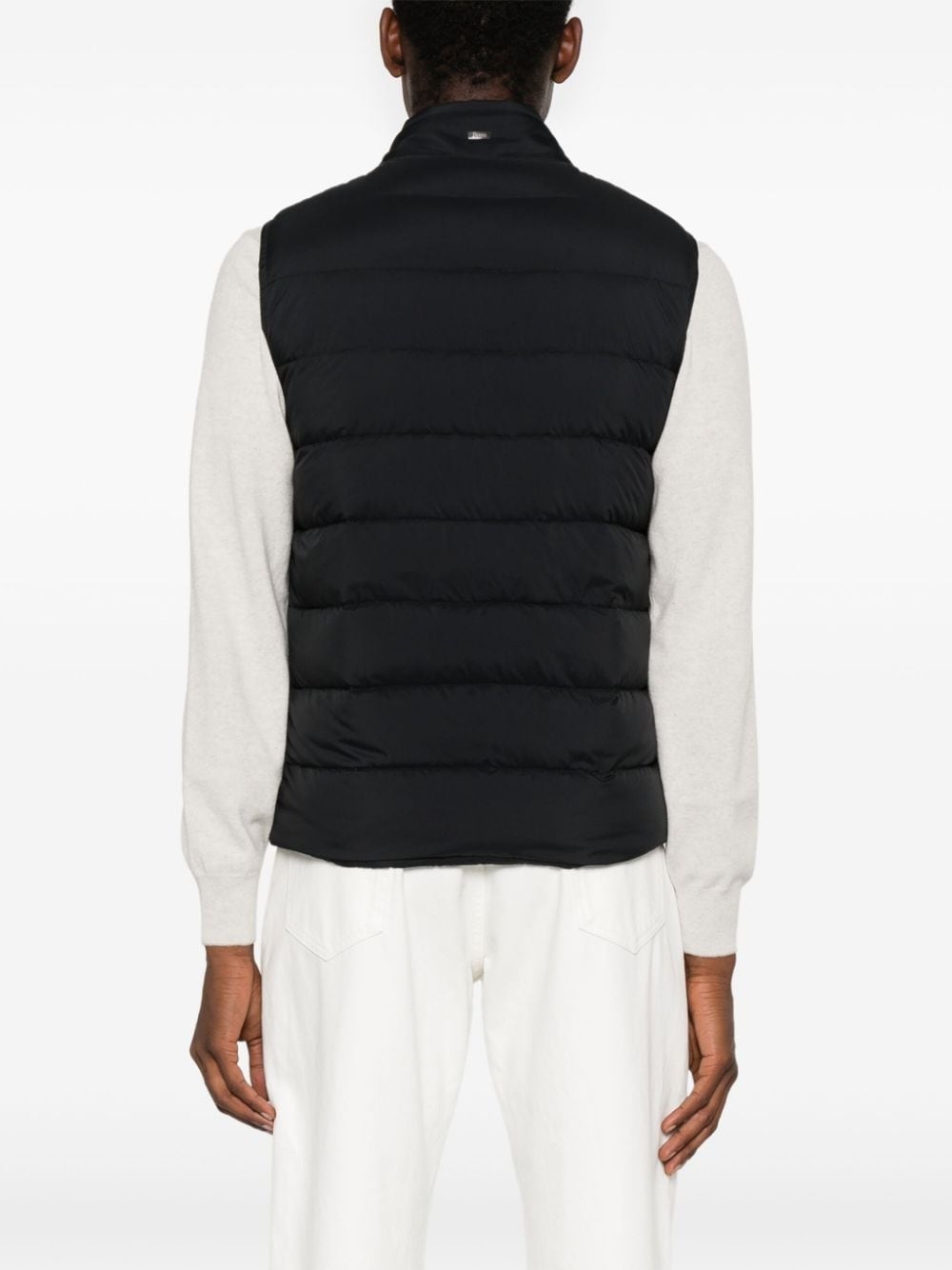 zip-up quilted down gilet - 4