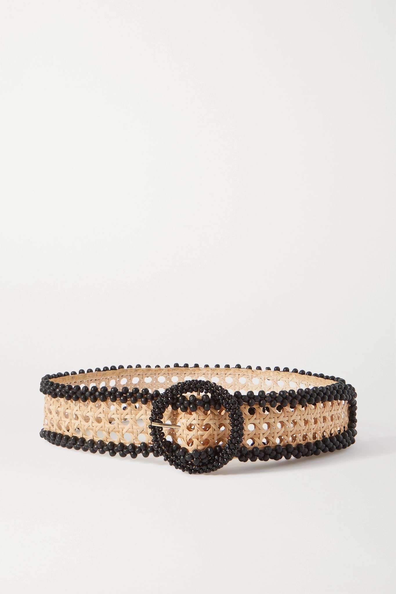 Mamba bead-embellished wicker waist belt - 1