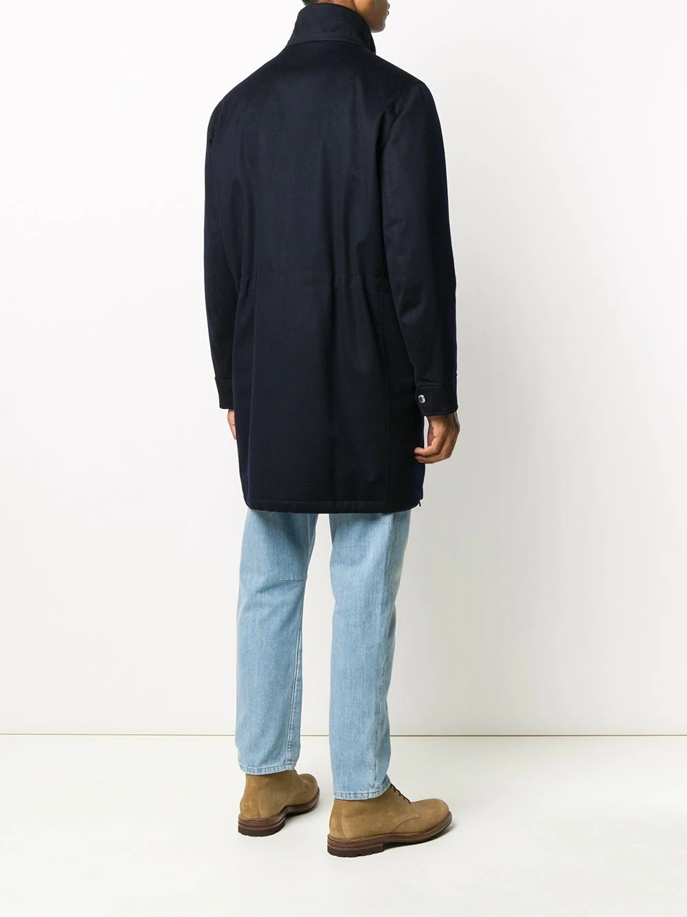 hooded mid-length coat - 6