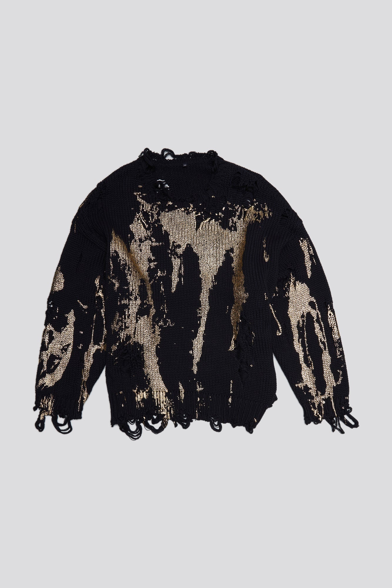 OVERSIZED SWEATER - GOLD SPLATTERED BLACK - 1