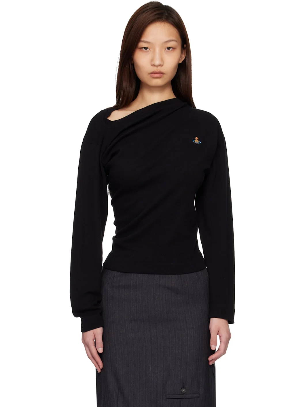 Black Long Sleeve Hebo Top - 1