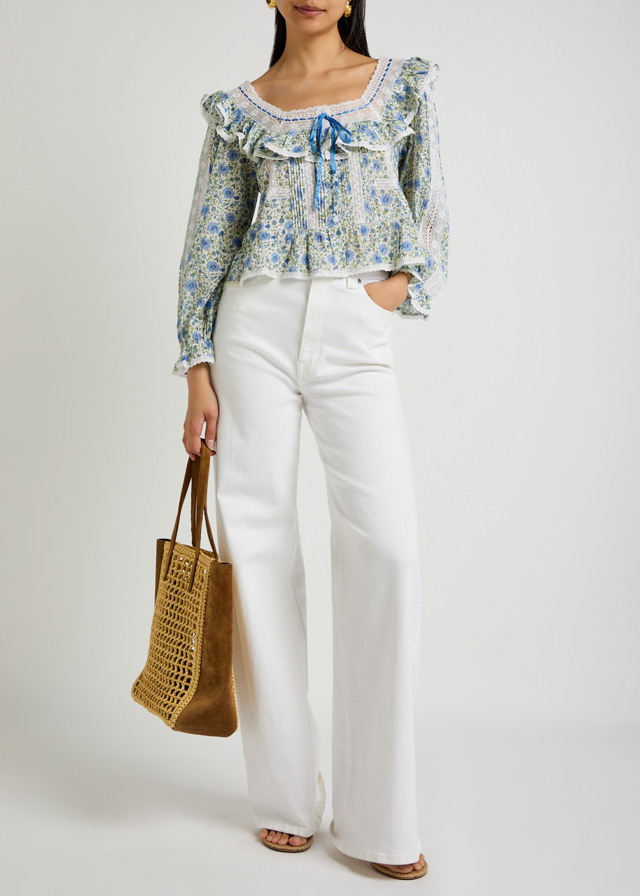 Rixo Oceana Floral-print Ruffled Cotton Blouse - 4