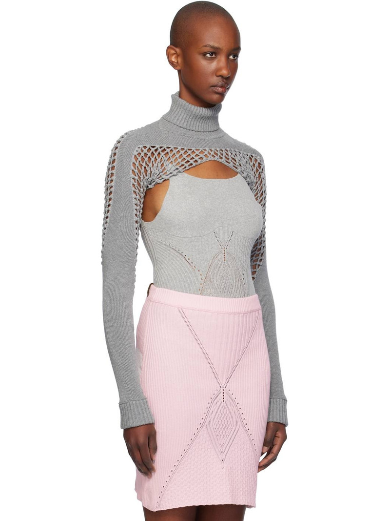 ISA BOULDER Gray Brooklyn Long Sleeve Bolero Sweater outlook