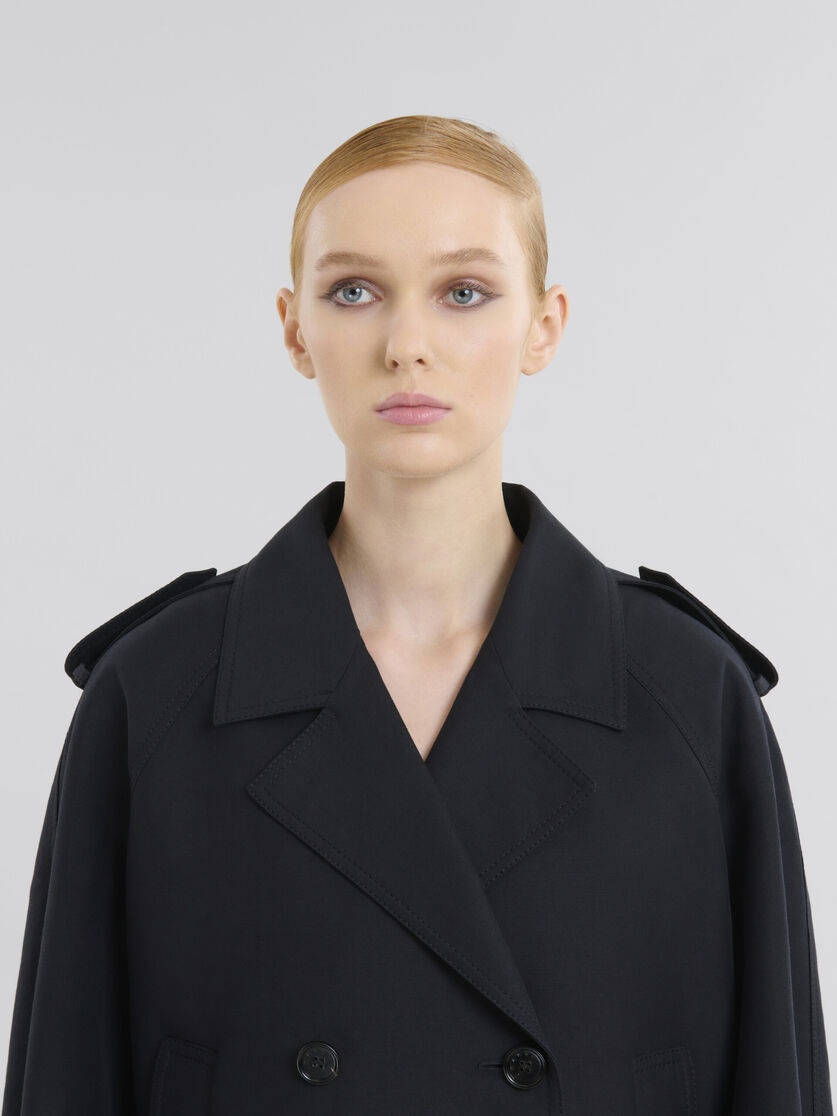 SHORT BLACK COTTON TRENCH WITH MARNI SYMBOL - 4