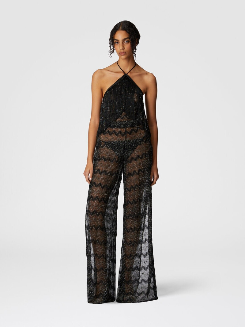 Missoni Zig zag lamé viscose jumpsuit with fringes outlook