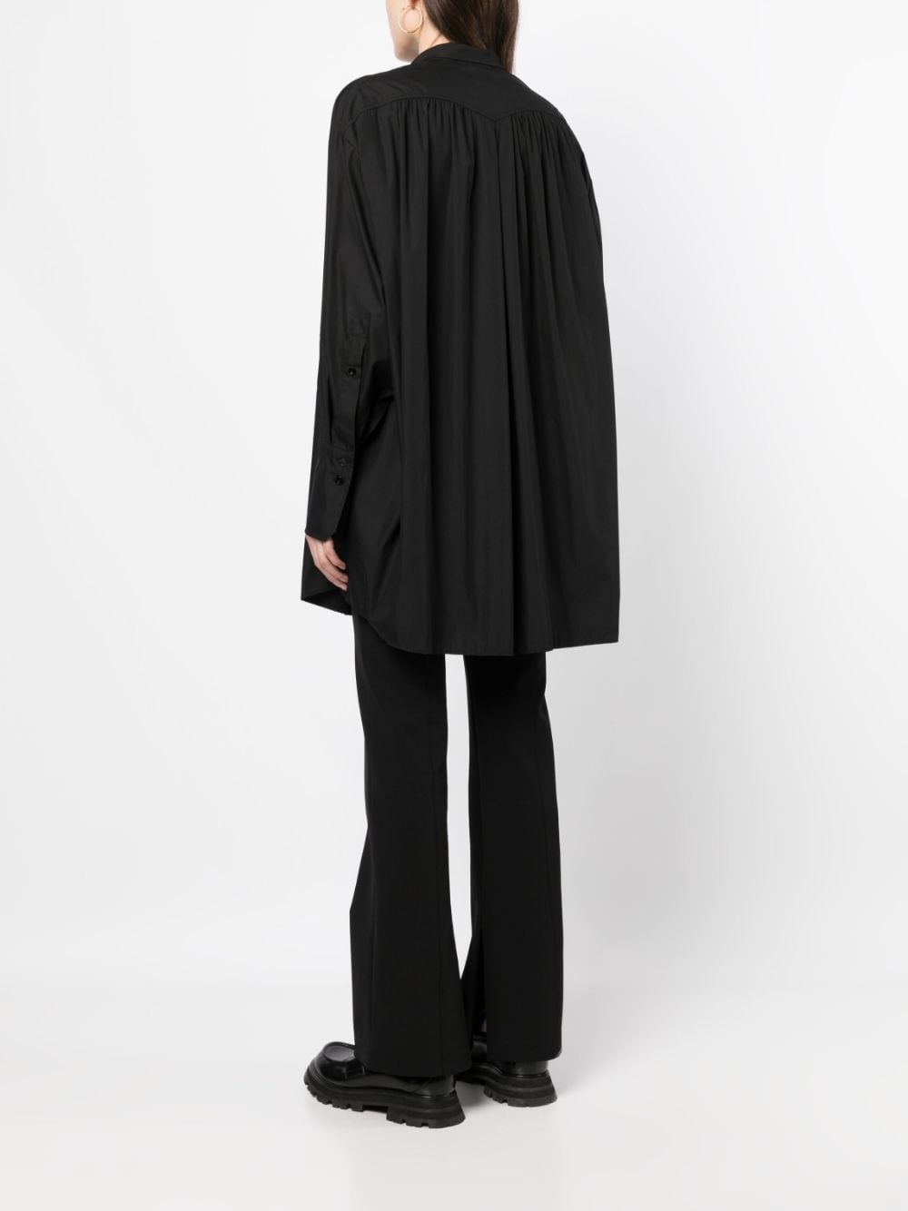embroidered logo shirt dress - 4