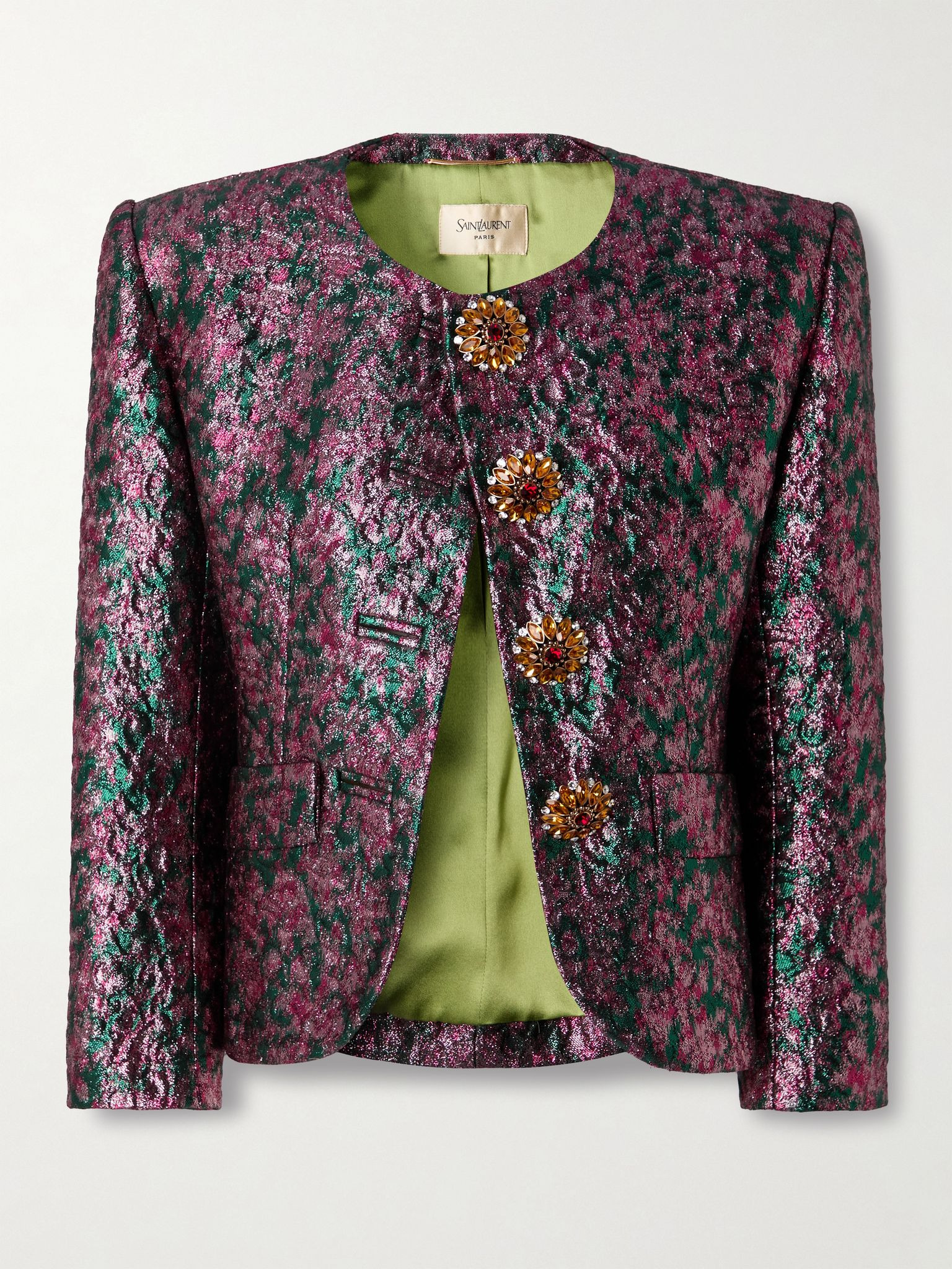 Embellished brocade jacket Metallic - 1