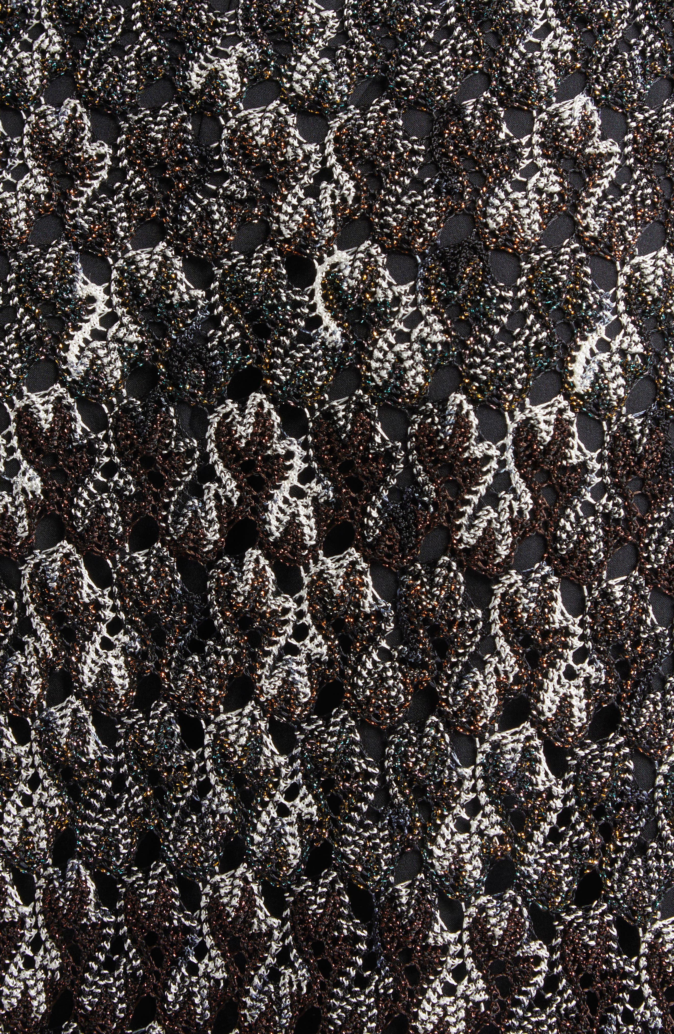 Missoni Knit Metallic Lace Minidress in Dark Brown And Black at Nordstrom - 6