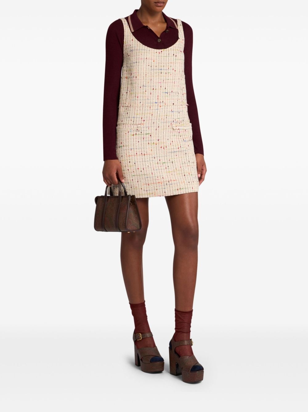 bouclé mini dress - 2