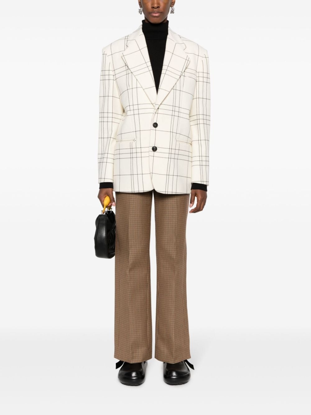 single-breasted checked blazer - 2