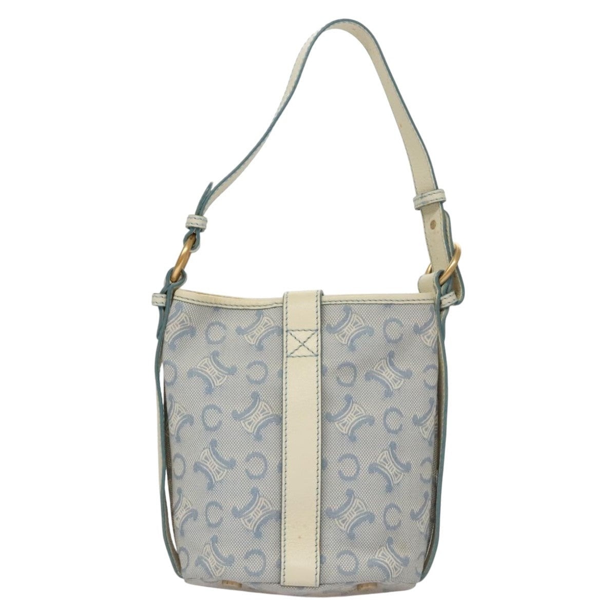 CELINE C Macadam Canvas Shoulder Bag Light Blue - 2