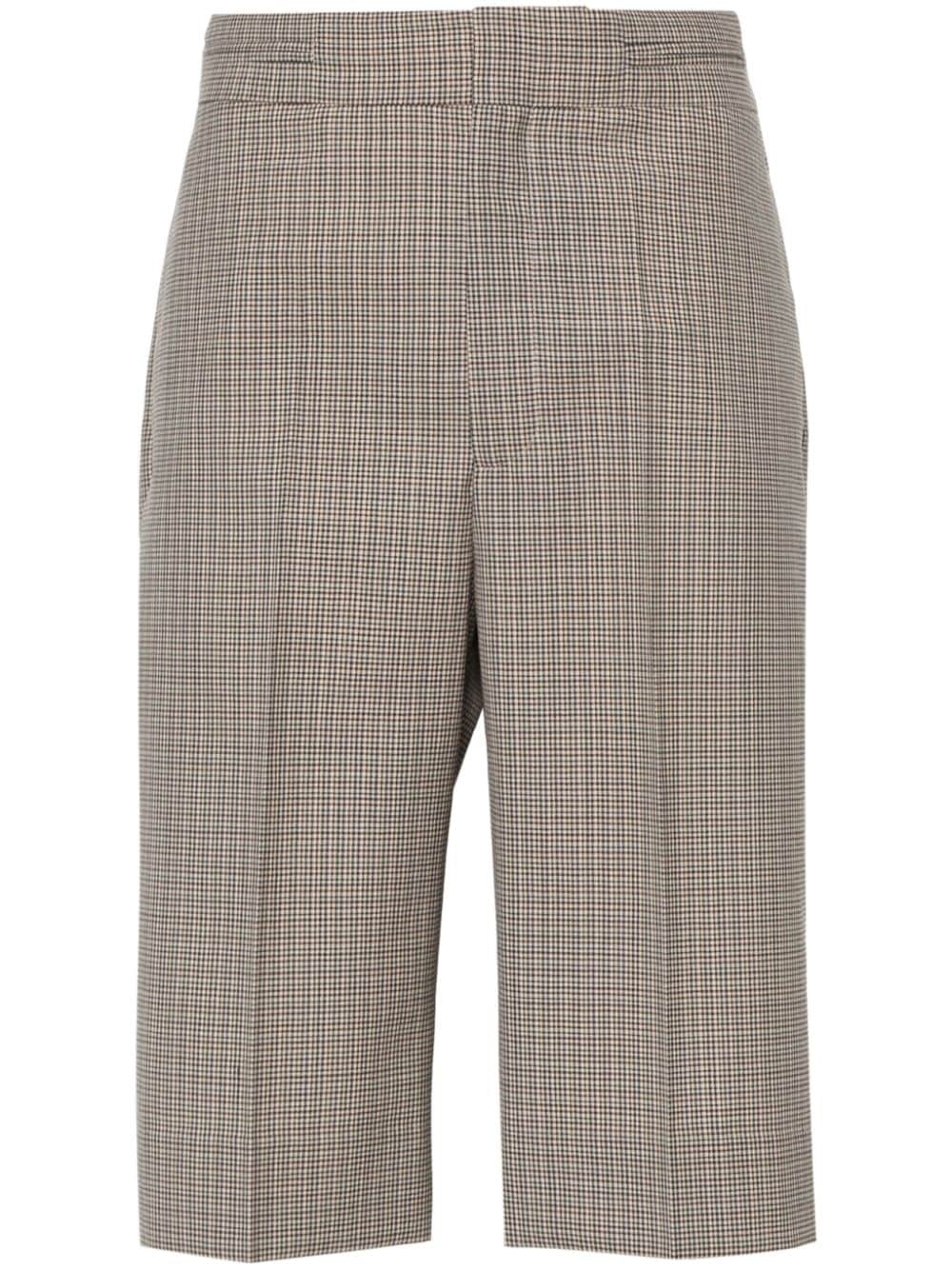 houndstooth-pattern tailored shorts - 1