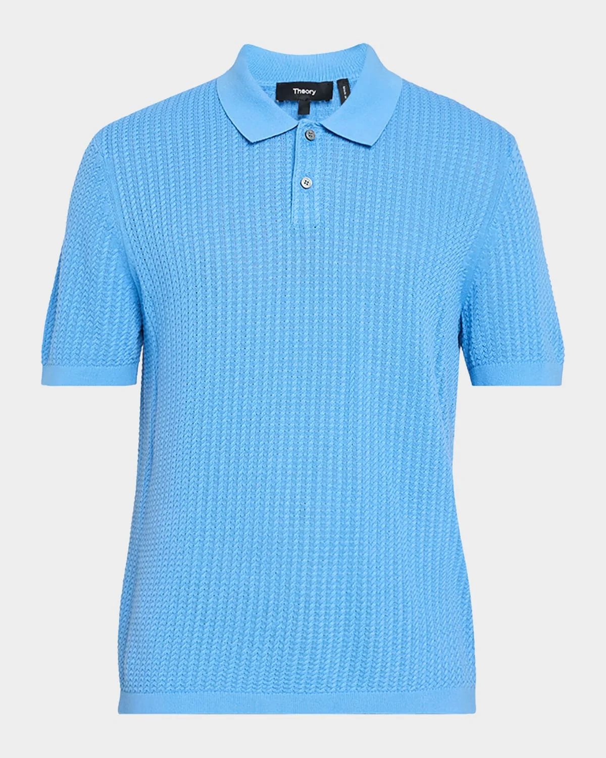 Men's Cotton Cable Knit Polo Shirt - 1