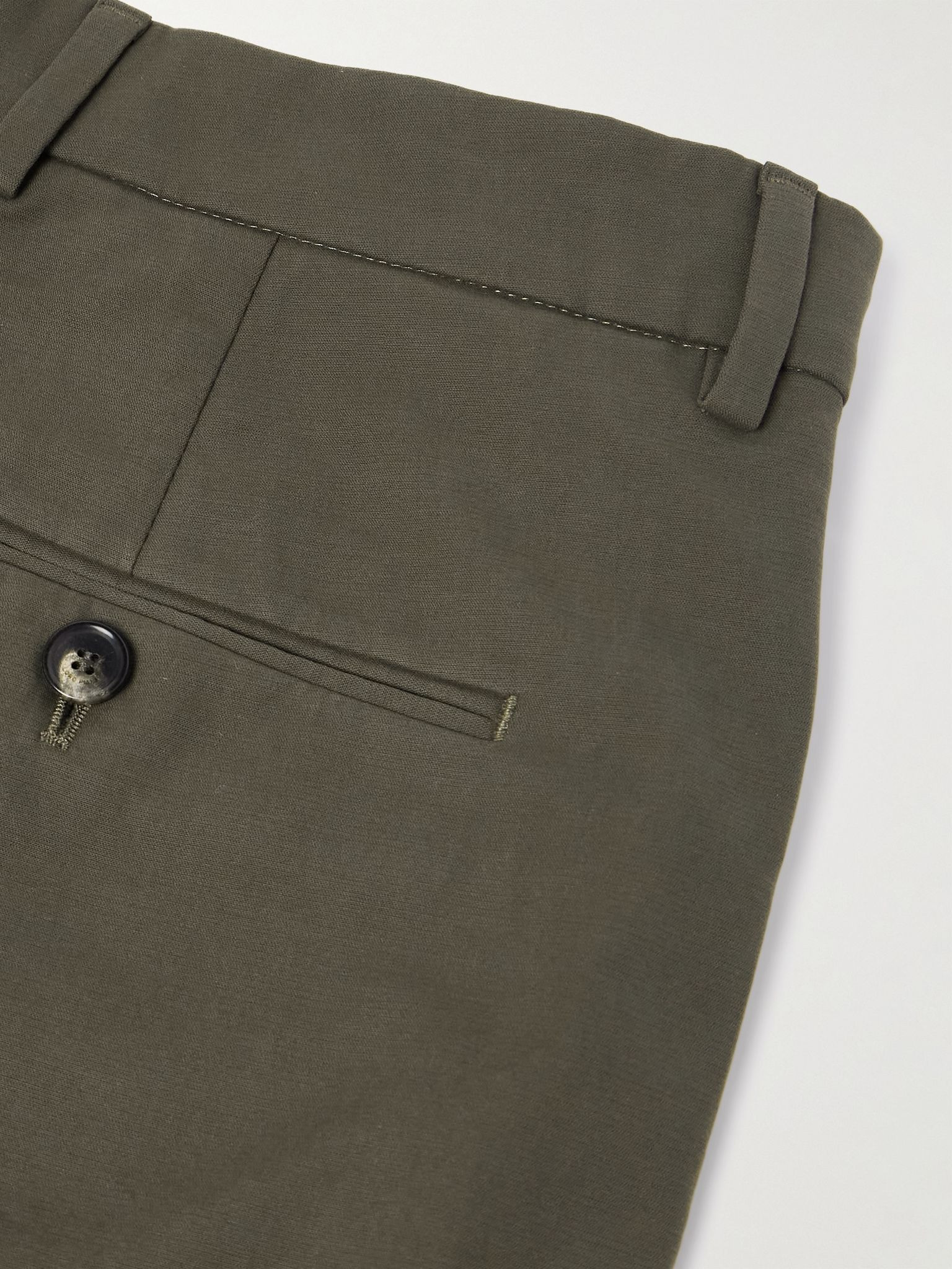 Jarno Straight-Leg Stretch-Cotton Bermuda Shorts Green - 5