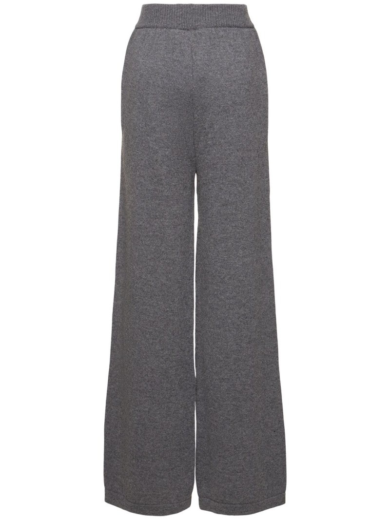 Wool blend knit wide sweatpants - 1