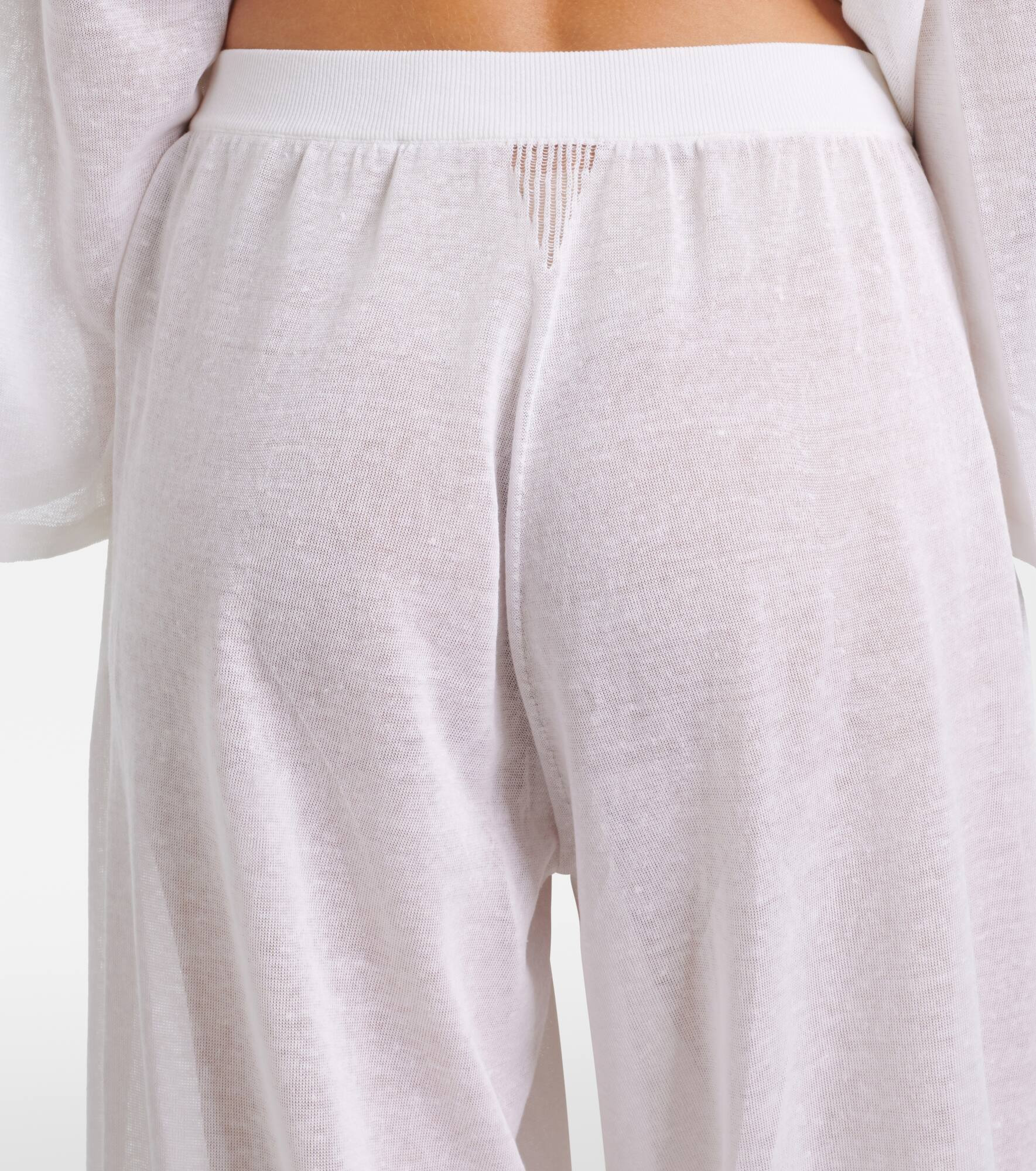 Linen and silk wide-leg pants - 6