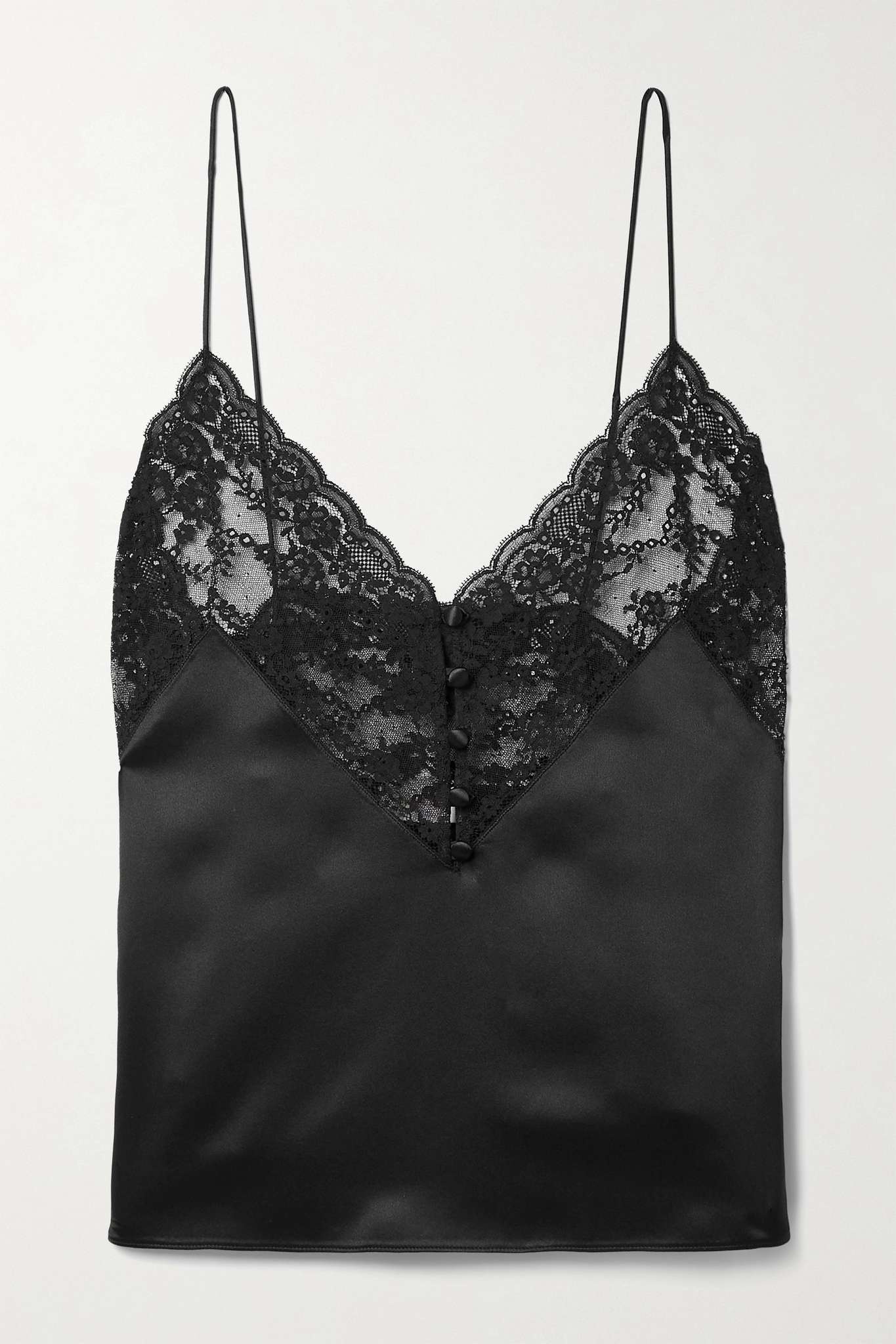 Lace and silk-satin camisole - 1