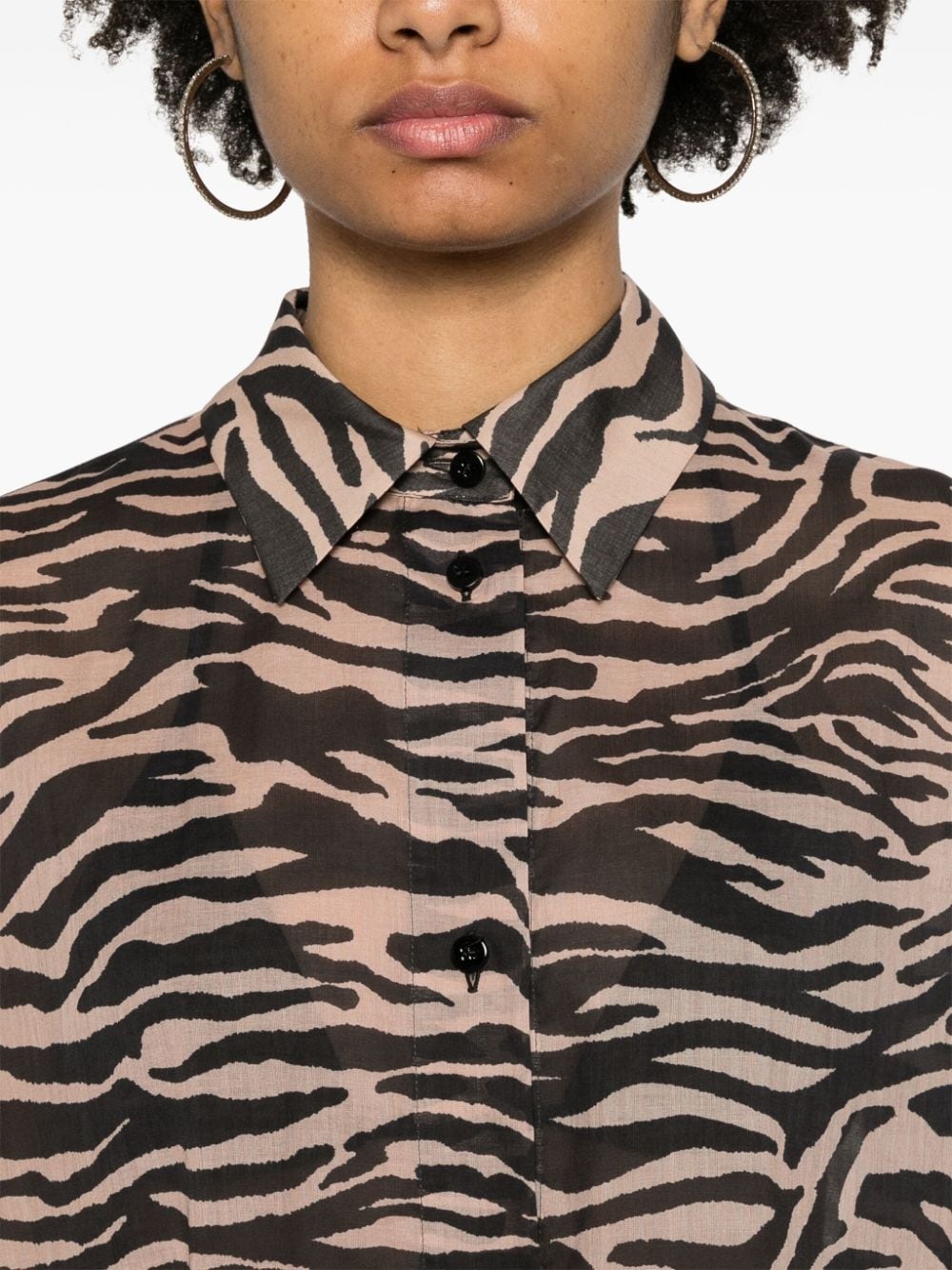 zebra-print cotton shirt - 5