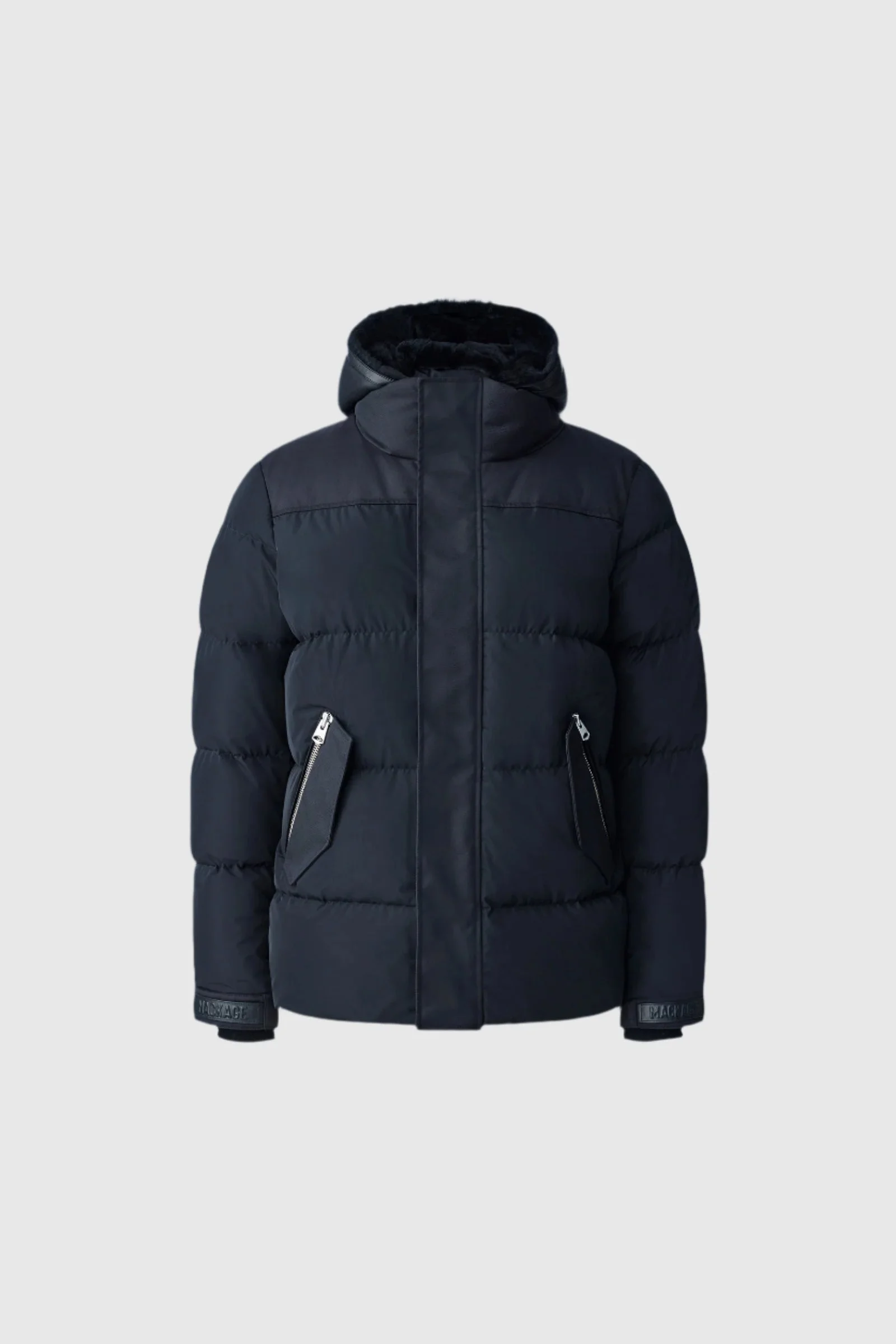 RILEY classic down jacket with removable shearling bib - 1