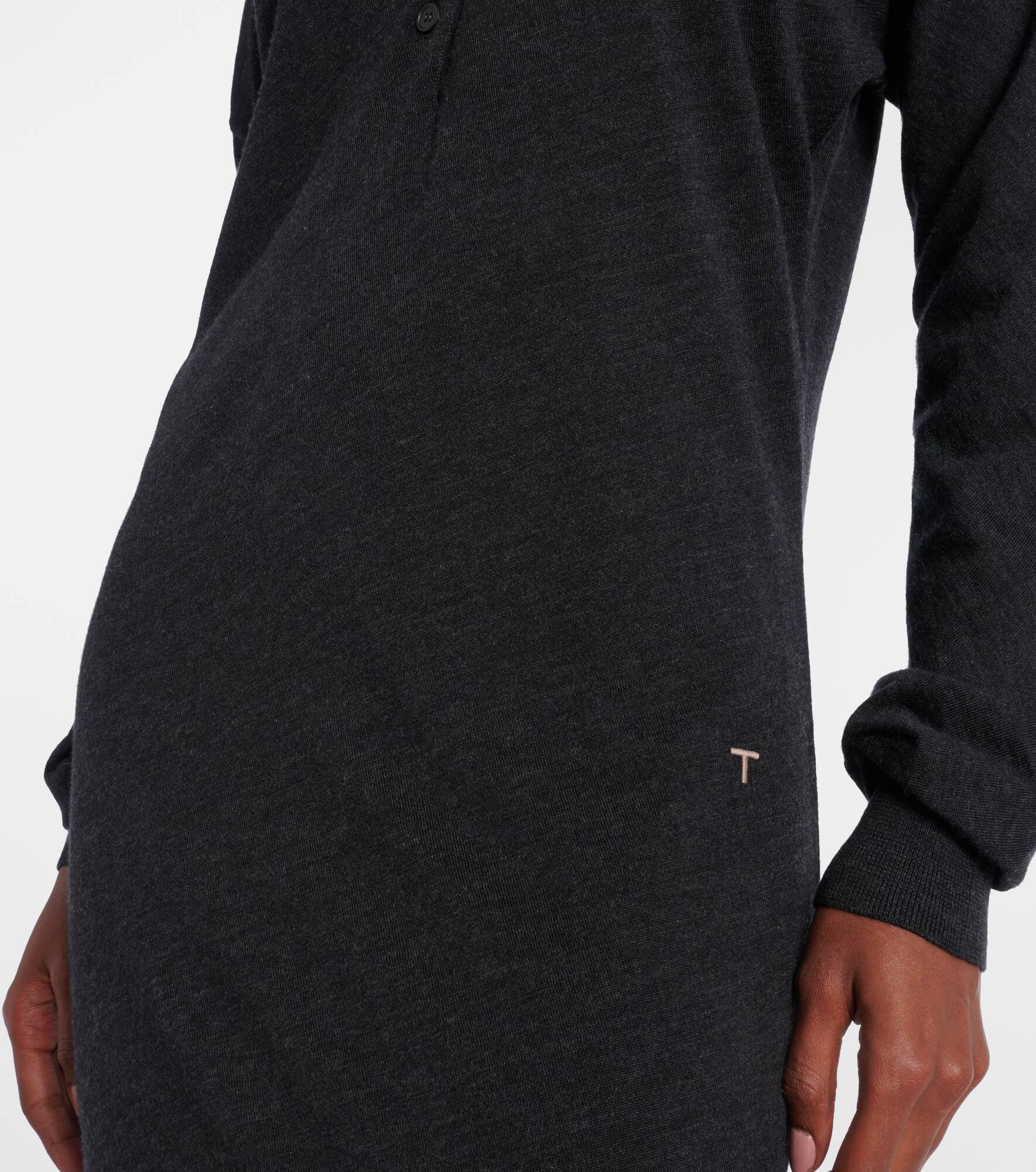 Wool and silk polo dress - 5