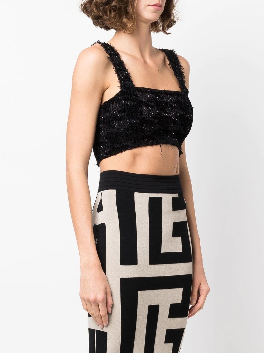 sequin knitted crop top - 3