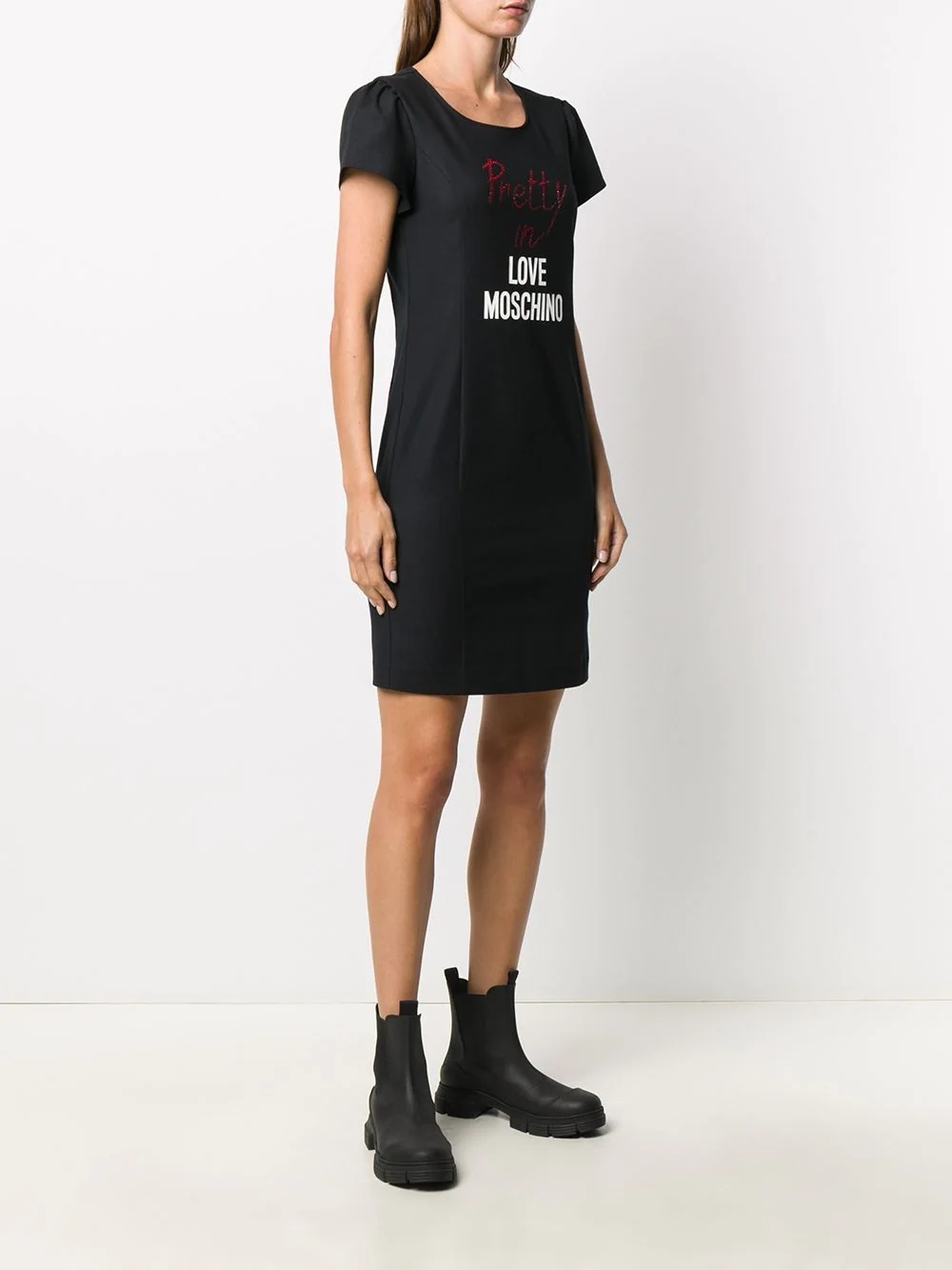 logo print T-shirt dress  - 3