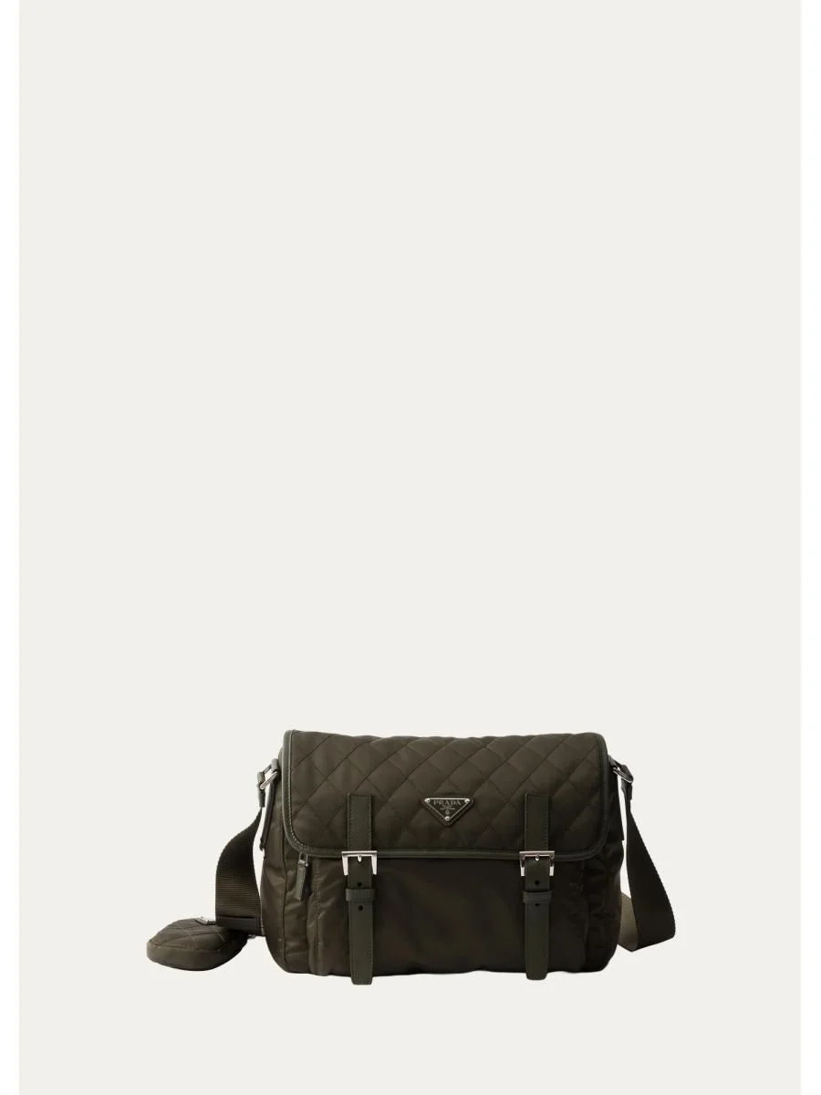 Vela Large Quilted Re-Nylon Shoulder Bag - 1